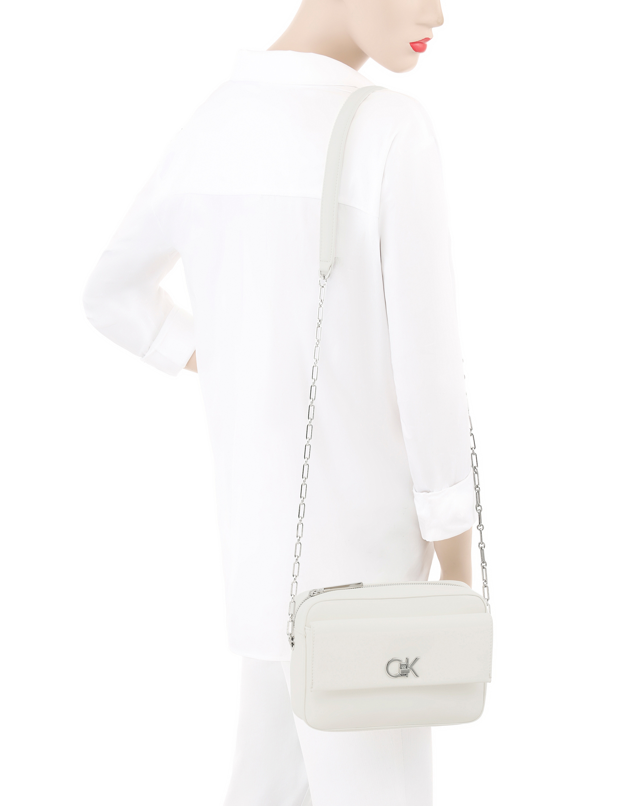 Calvin Klein Mini Bag »CK RE-LOCK POCKET CAMERA BAG«, kleine Umhängetasche, Damen Schultertasche mit Zierkette