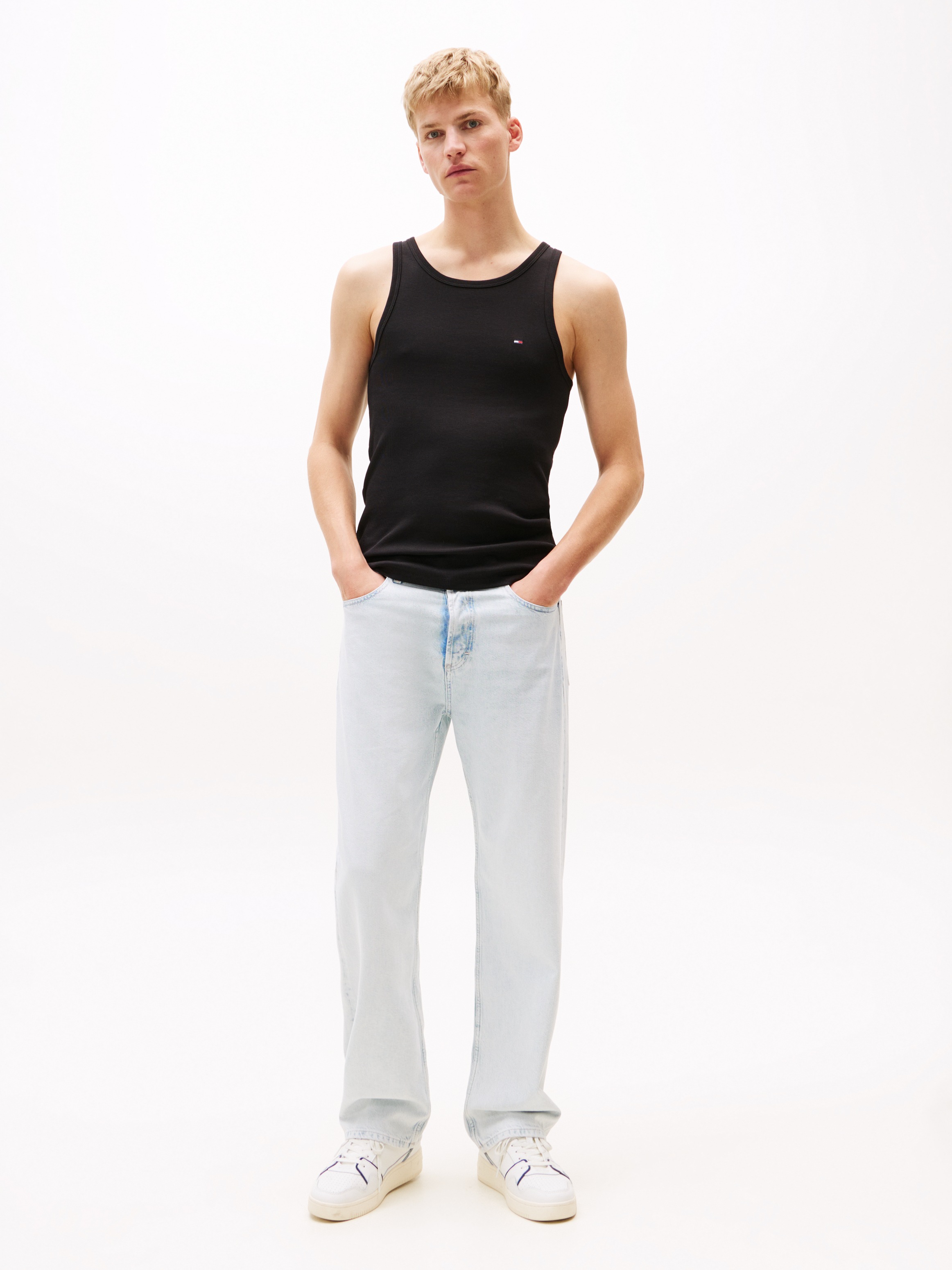 Tommy Jeans Tanktop "TJM XSLIM CLSSC FLAG RIBBED TANK" günstig online kaufen