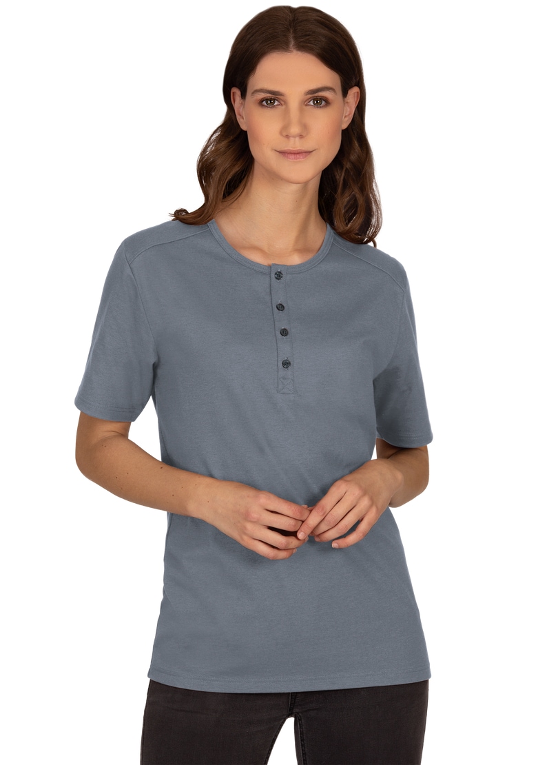 DELUXE T-Shirt Baumwolle« mit kaufen Knopfleiste | Trigema BAUR »TRIGEMA T-Shirt für