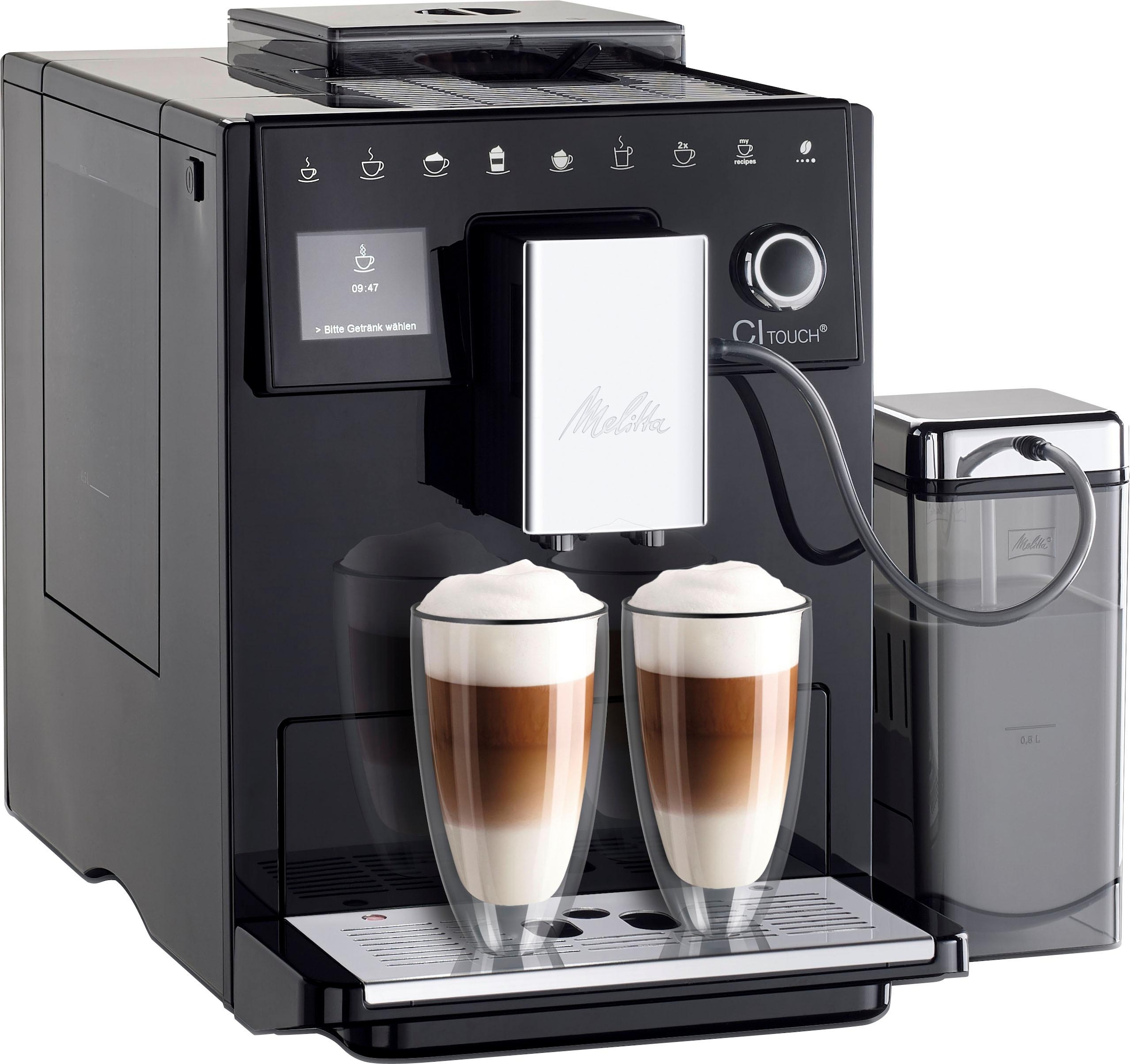Melitta Kaffeevollautomat »CI Touch® Rechnung Bedienoberfläche per mit | BAUR Slide schwarz«, Funktion, flüsterleises F630-102, Touch & Mahlwerk