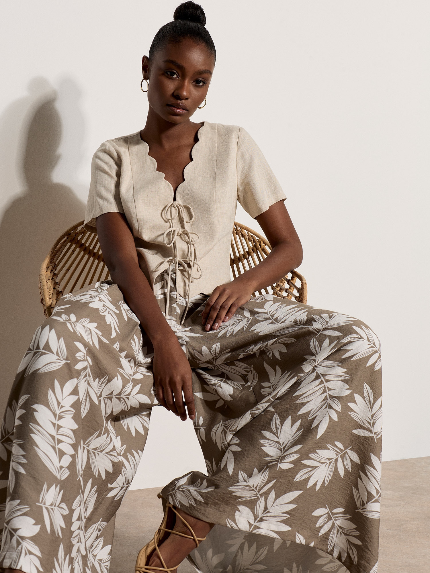 Apricot Culotte »Plissierte Culotte-Hose«  mit Blattmuster