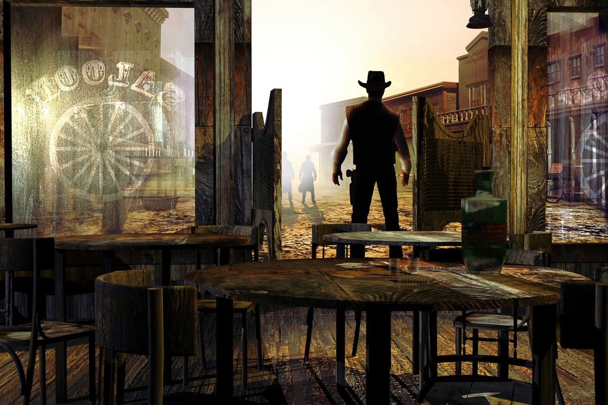Papermoon Fototapete "Cowboy im Saloon"