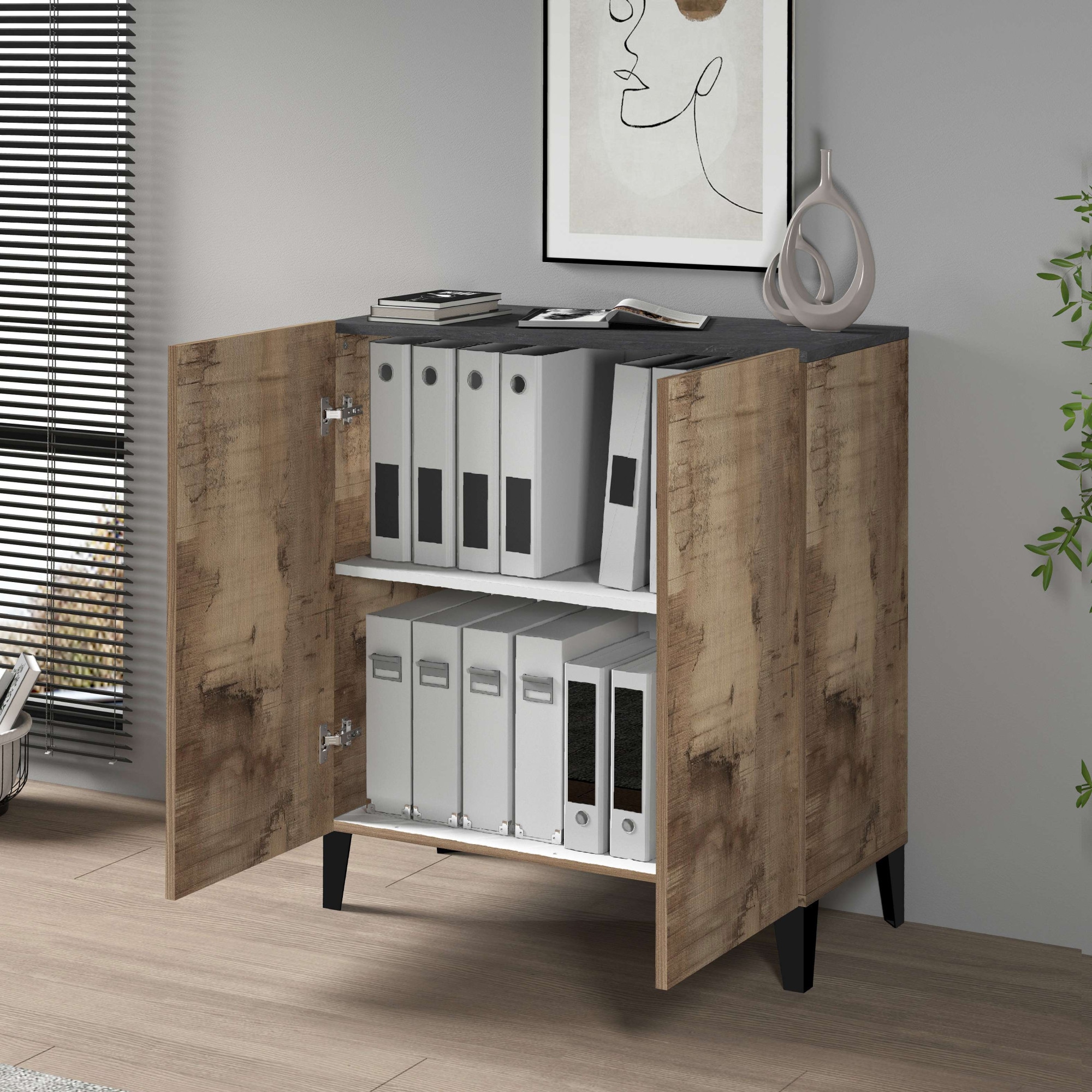 INOSIGN Aktenschrank »Sunrise Aktenschrank, Mehrzweckschrank, Büroschrank«, mit 2 Türen & 2 Fӓchern, Breite 79,2 cm, Made in Italy