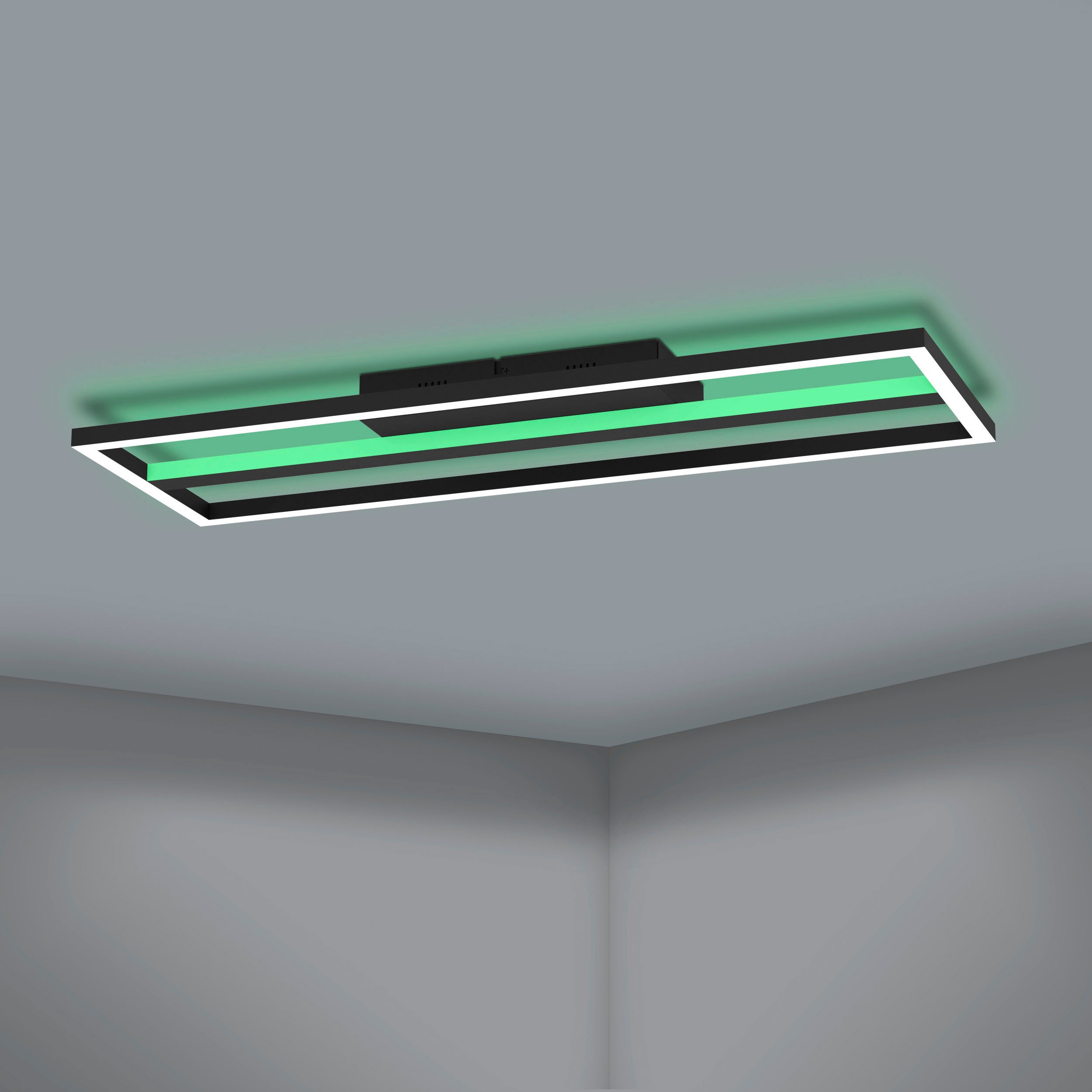 EGLO LED-Deckenleuchte »CALAGRANO-Z« in schwarz aus Alu, Stahl / inkl. LED fest integriert - 21 Watt, Gr. ca. 64 x 22 cm