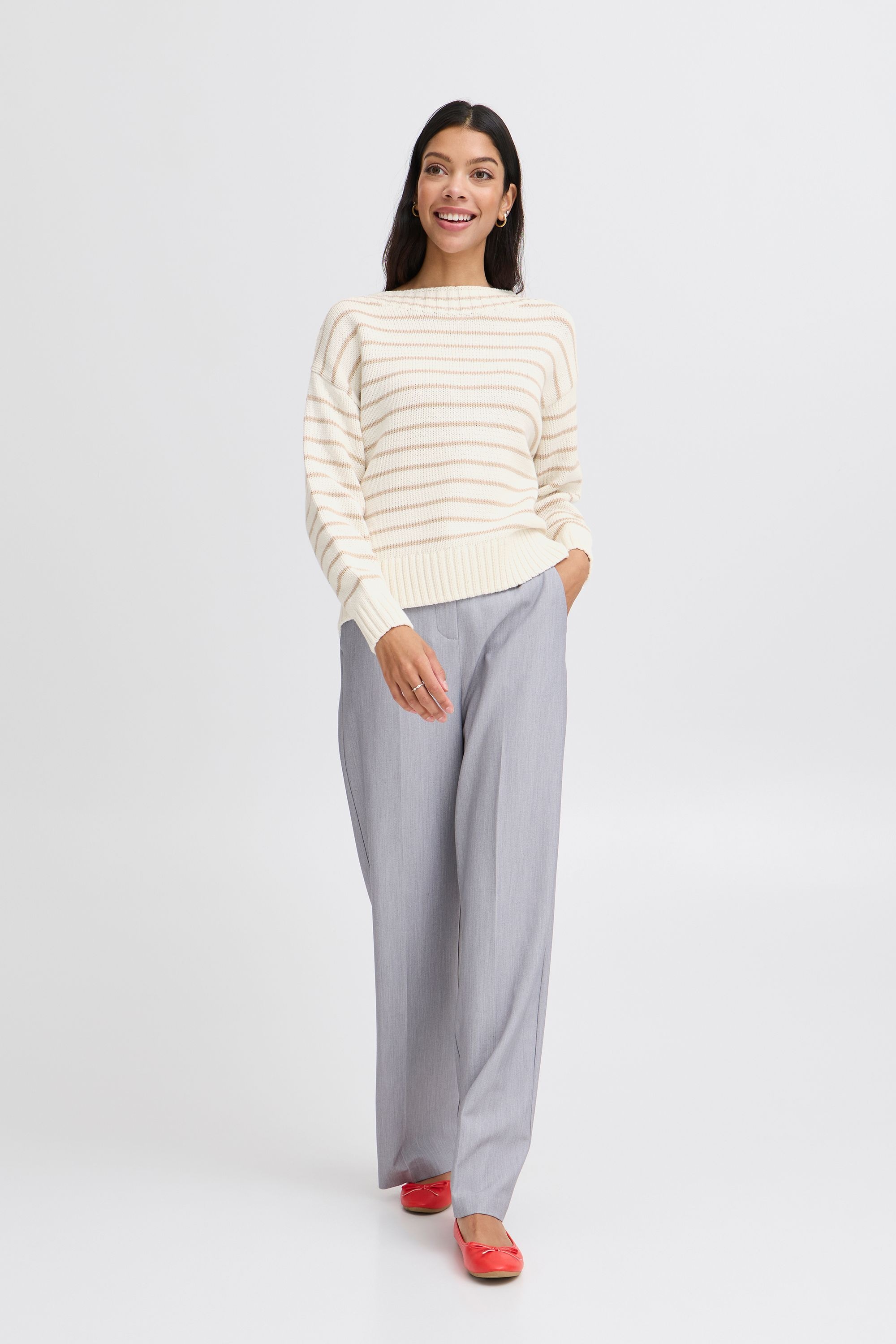 b.young Strickfleece-Pullover »Strickpullover BYNAGLA STRIPED JUMPER -«