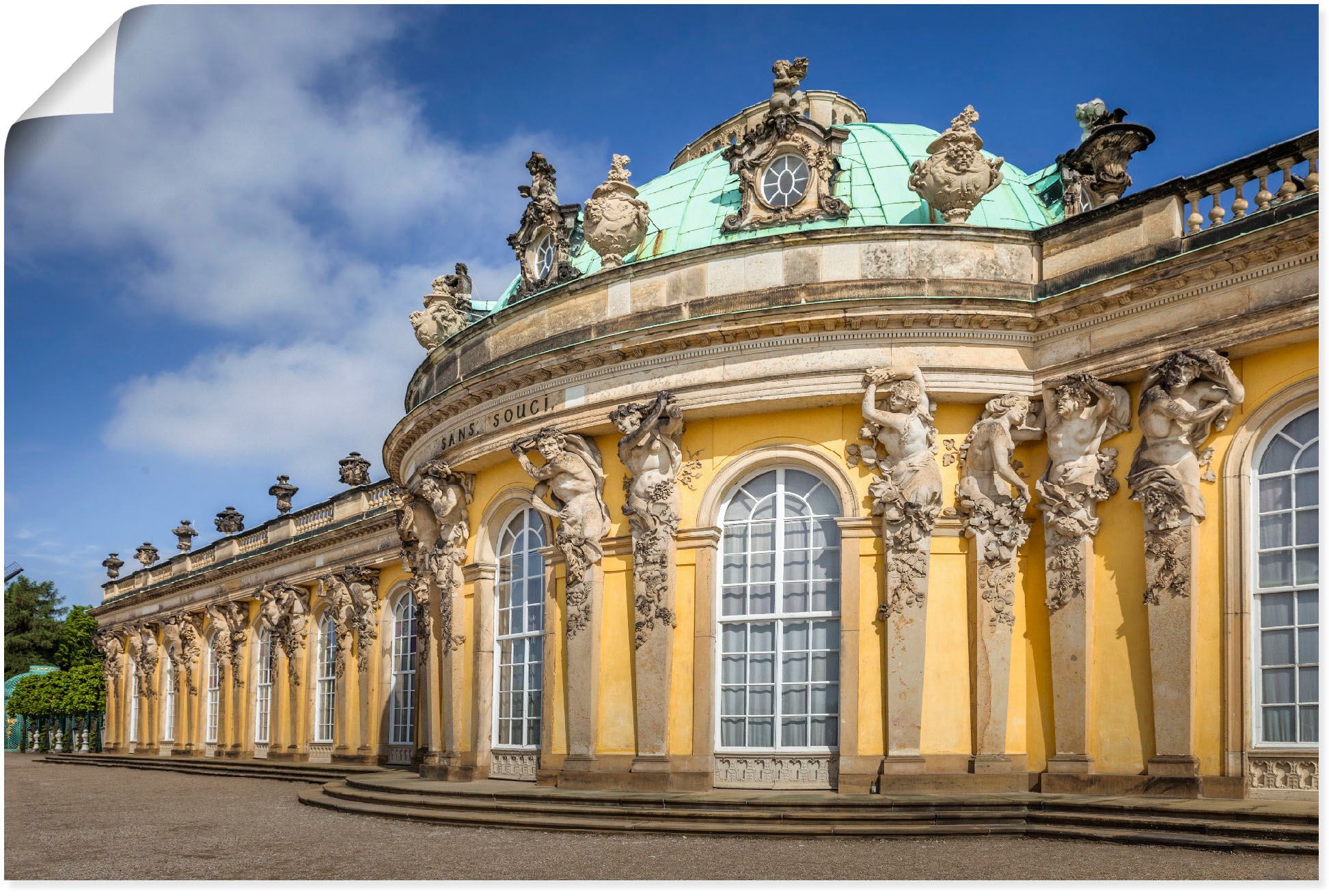 Black Friday Artland Wandbild »Schloss Sanssouci«, Gebäude, (1 St.), als  Alubild, Leinwandbild, Wandaufkleber oder Poster in versch. Größen | BAUR | Poster