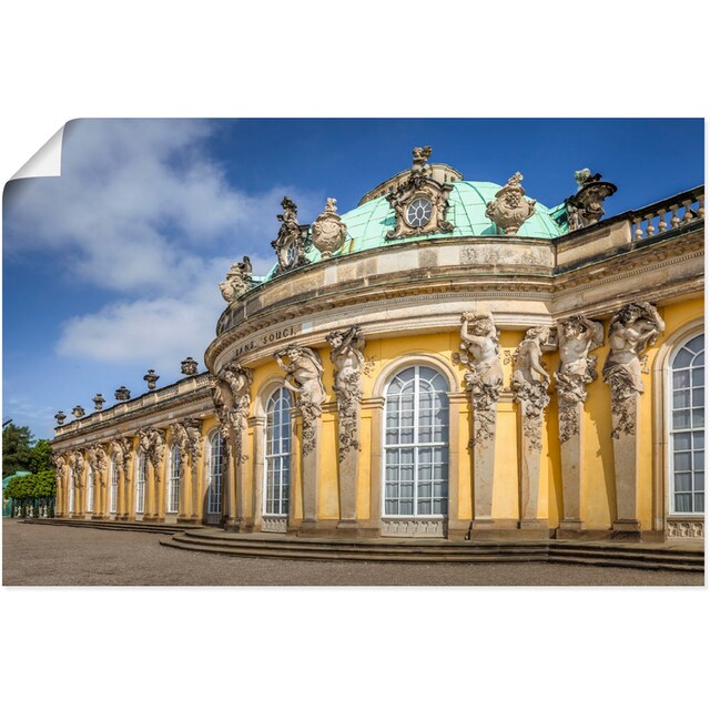 Black Friday Artland Wandbild »Schloss Sanssouci«, Gebäude, (1 St.), als  Alubild, Leinwandbild, Wandaufkleber oder Poster in versch. Größen | BAUR