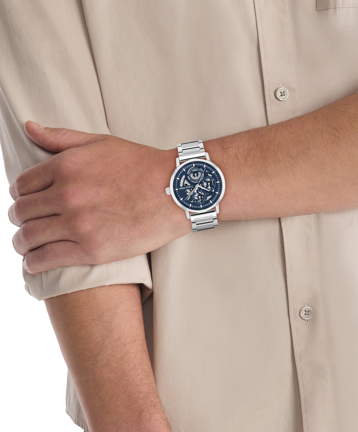 Calvin Klein Multifunktionsuhr »GAUGE« Quarzuhr, Armbanduhr, Herrenuhr, Edelstahlarmband, analog