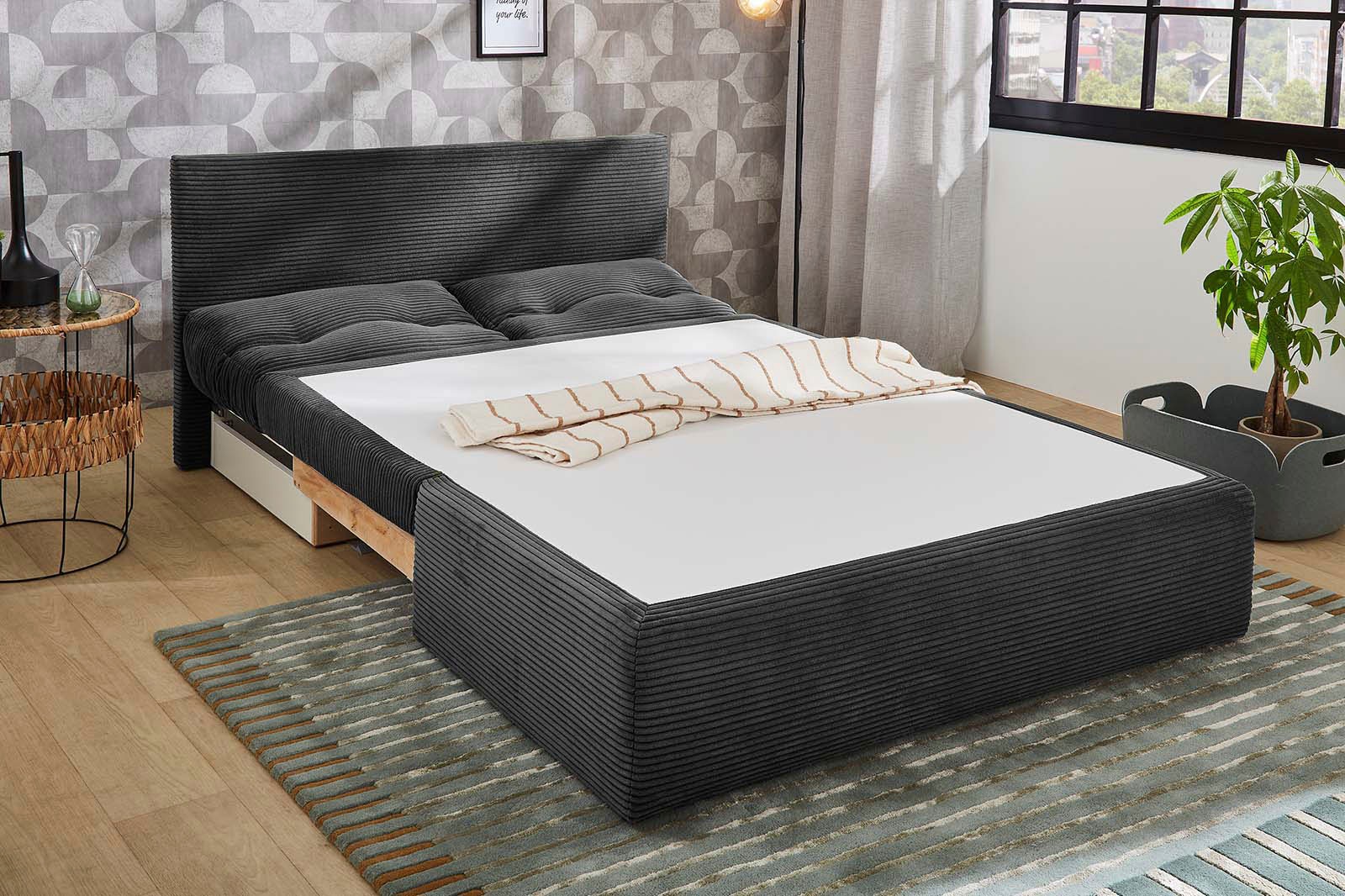 Thumbnail - Jockenhöfer Gruppe Schlafsofa "Torben, B: 130 cm, Liegefl. 126x191 cm" mit Bettfunktion, Bettkasten & Rückenkissen