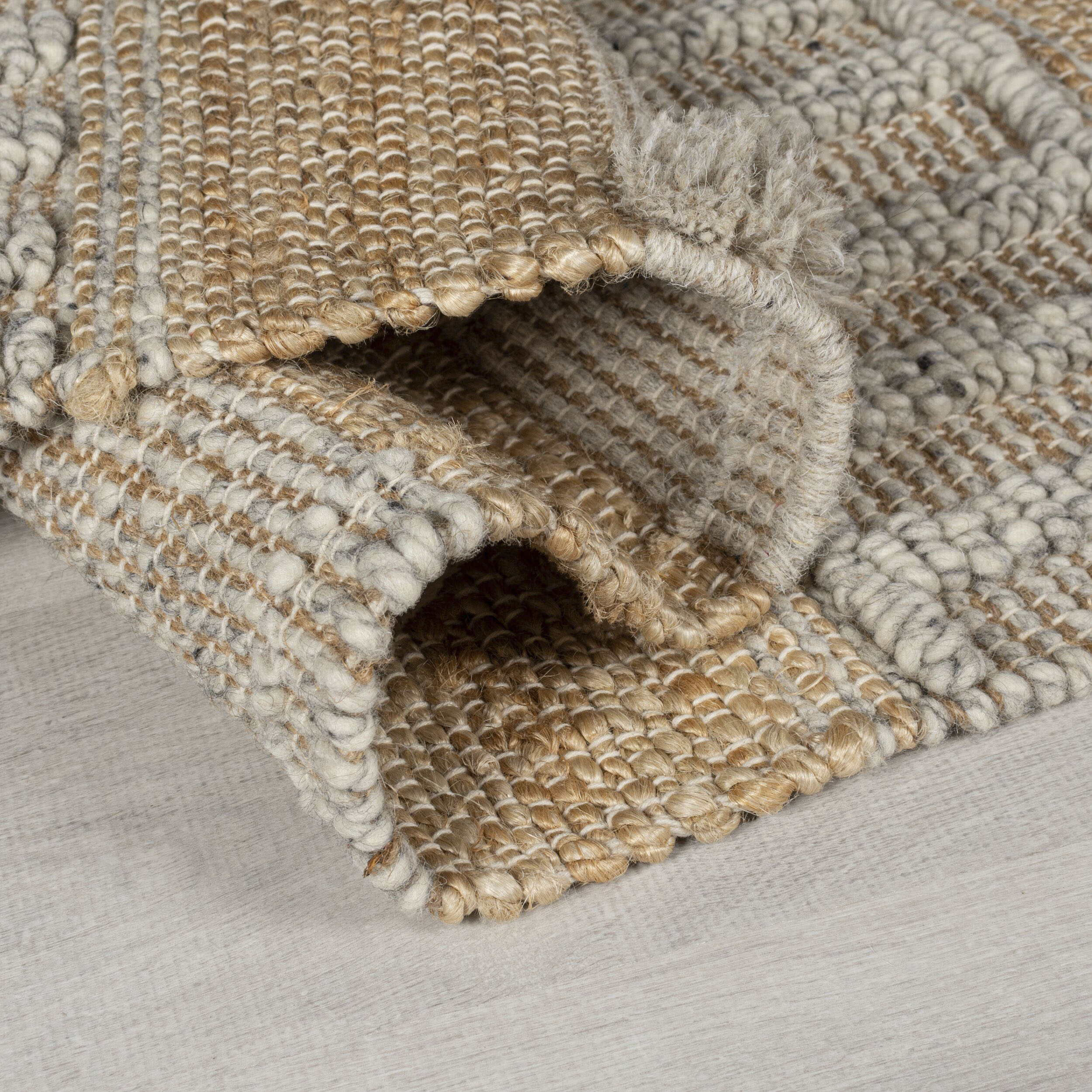 Thumbnail - FLAIR RUGS Läufer "Medina", rechteckig, 12 mm Höhe, Boho-Look, aus Naturfasern wie Wolle & Jute, Teppichläufer