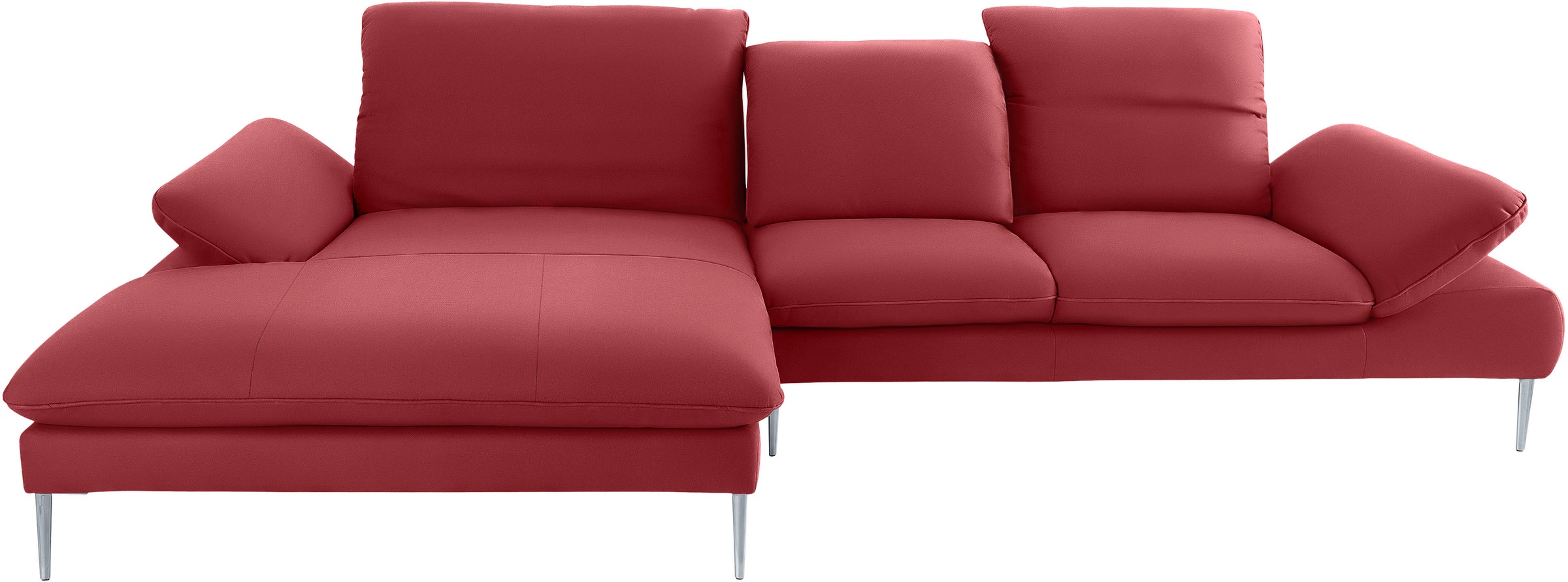 W.SCHILLIG Ecksofa »enjoy&MORE, Designsofa, bequem, zeitlos und elegant, L-Form«, mit Sitztiefenverstellung, Füße silber matt, Breite 340 cm