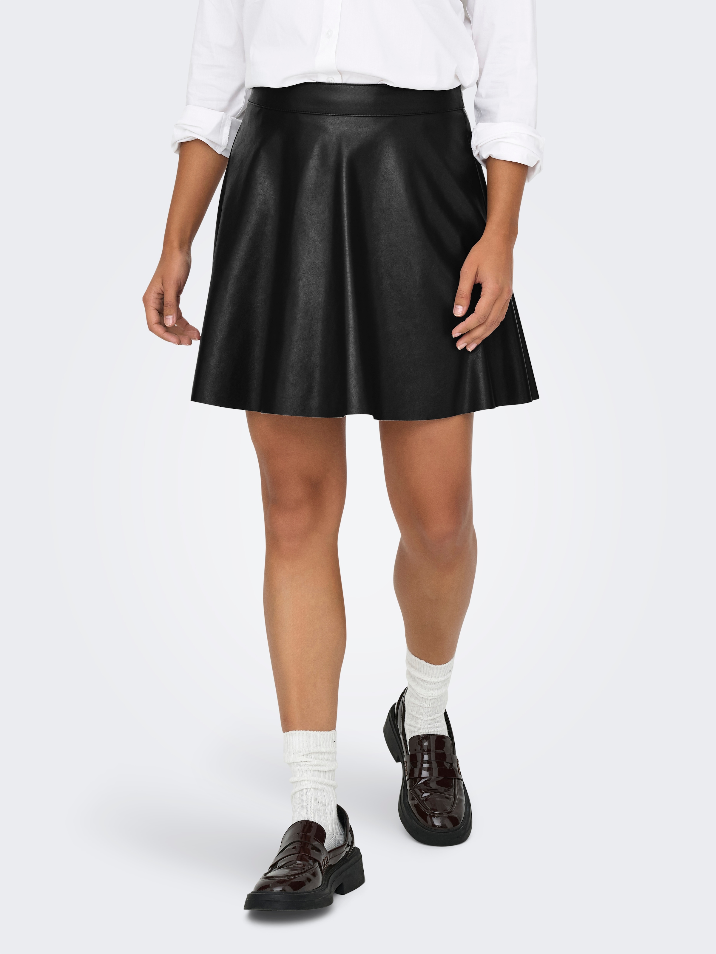 ONLY Lederimitatrock "ONLUNA FAUX LEATHER FLARED SKIRT OTW" günstig online kaufen
