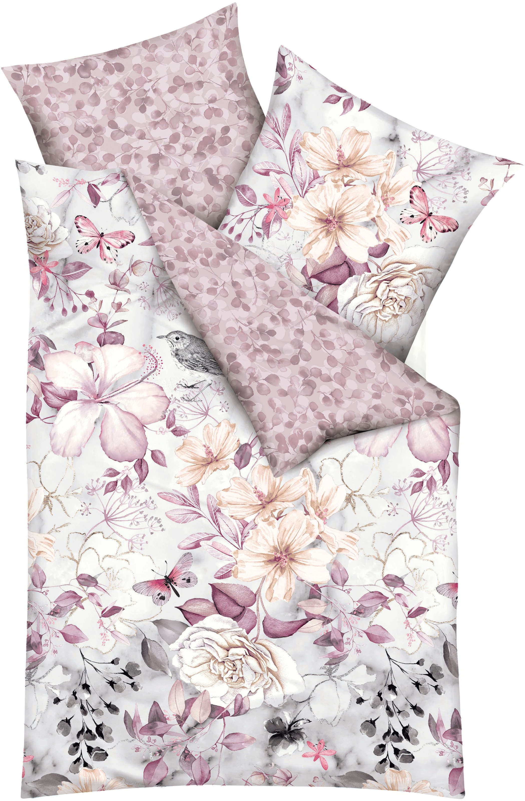 Kaeppel Wendebettwäsche "Green Garden" 2 Stk. tlg. Mit Blumenmuster günstig online kaufen