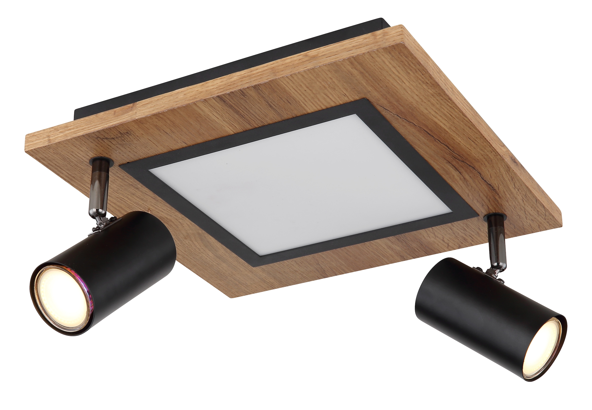 GLOBO LIGHTING LED Deckenleuchte »ULLA«, Leuchtmittel LED-Modul | LED fest integriert, Deckenlampe/Wohnzimmer/Schlafzimmer/modern/Holz