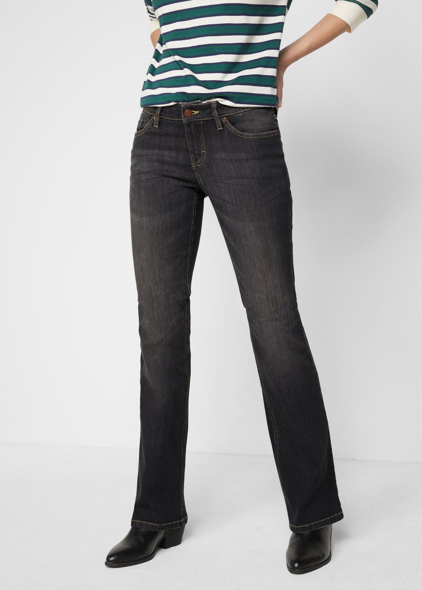 bonprix Bootcut-Jeans "Bootcut Jeans Mid Waist, Komfort-Stretch" im Five-Po günstig online kaufen
