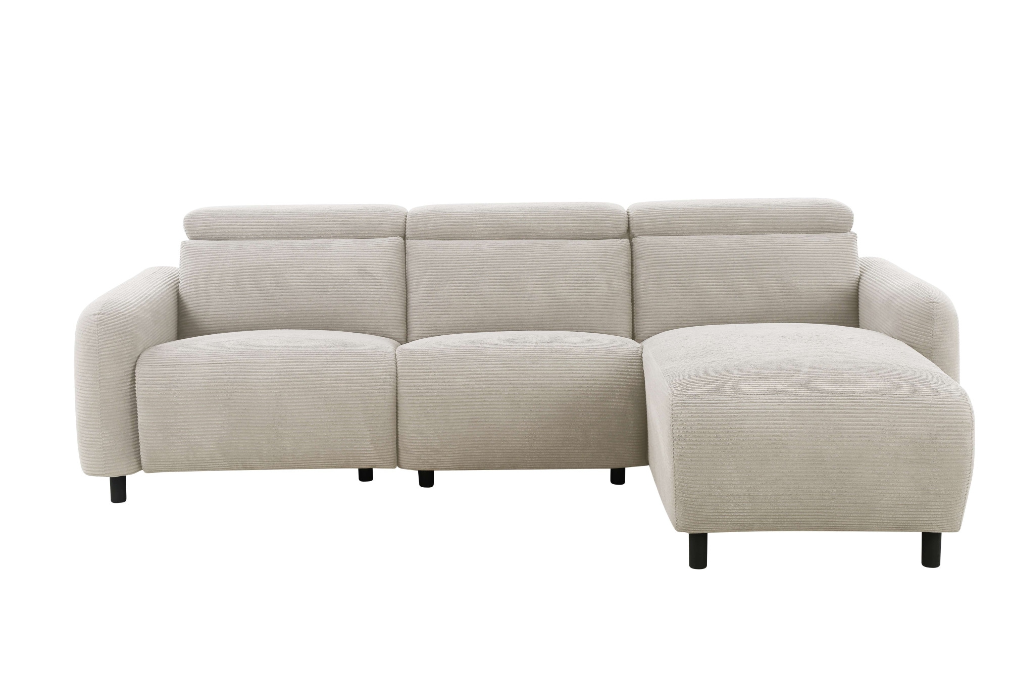 Home affaire Ecksofa »SKAANE in Cord, L-Form, 274 cm, manuelle u. elektrische Funktion,«, Kopfteilverstellung, Relax-und Liegefunktion, Federkernpolsterung