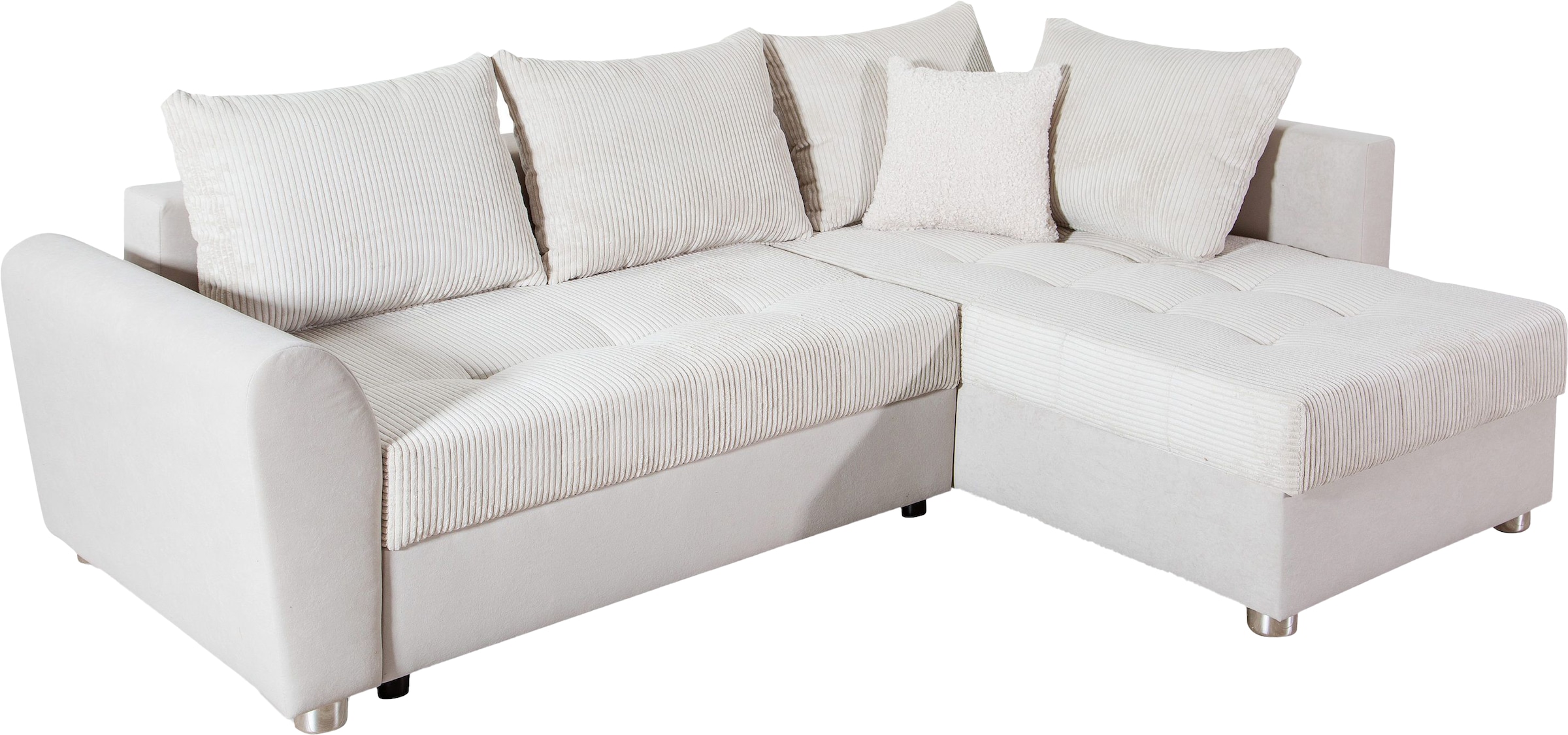 COLLECTION AB Ecksofa »JANA«, Ecksofa,Bettfunktion,Bettkasten,Bonnelfederkern,Rückenkissen