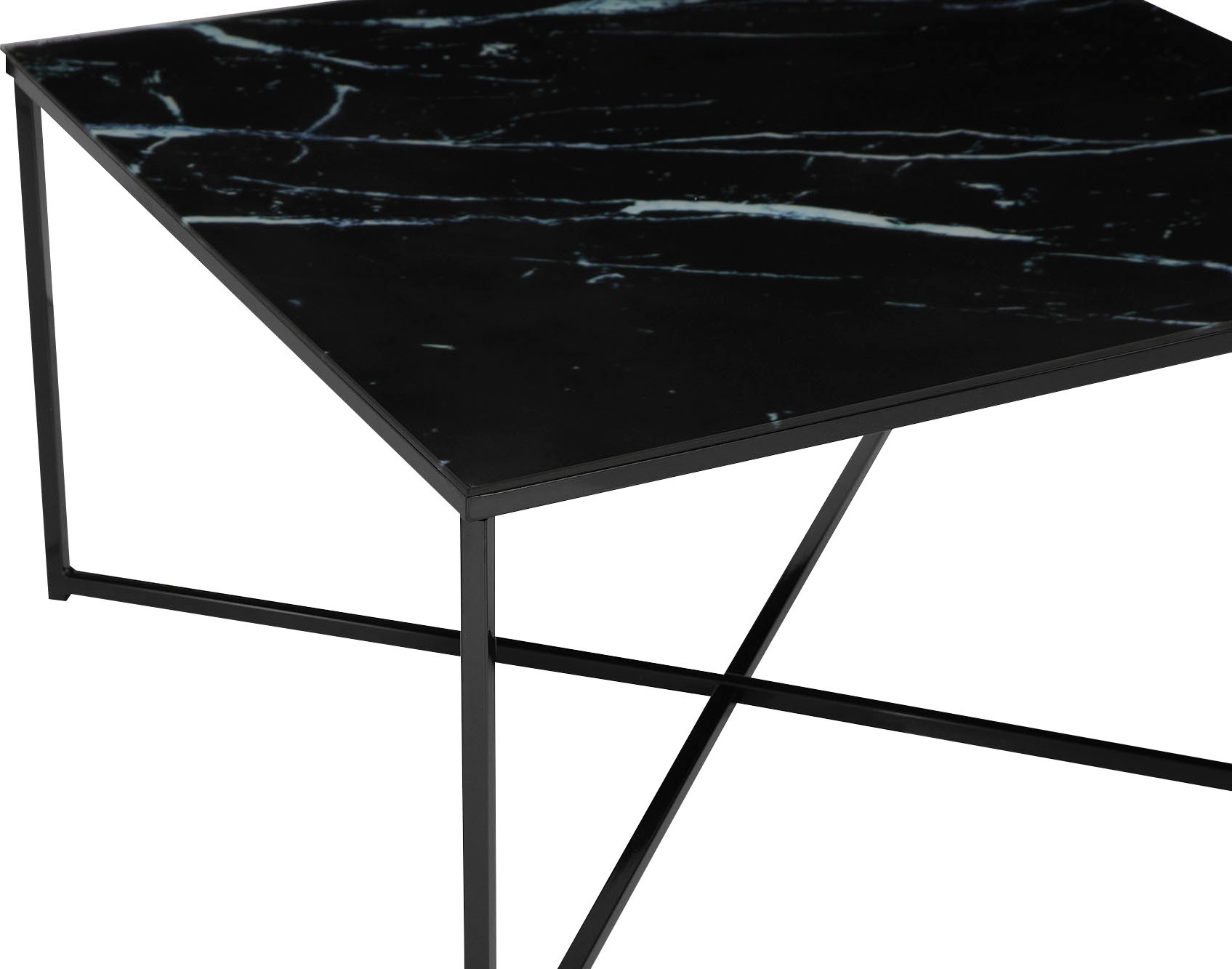 Couchtisch SALESFEVER "Caorle Coffeetable im eleganten Stil", schwarz (schwarz, schwarz, schwarz, schwarz), B:80cm H:45cm T:80cm, Tische, Couchtisch, Eleganz trifft Funktion: Tischplatte in Marmoroptik 2