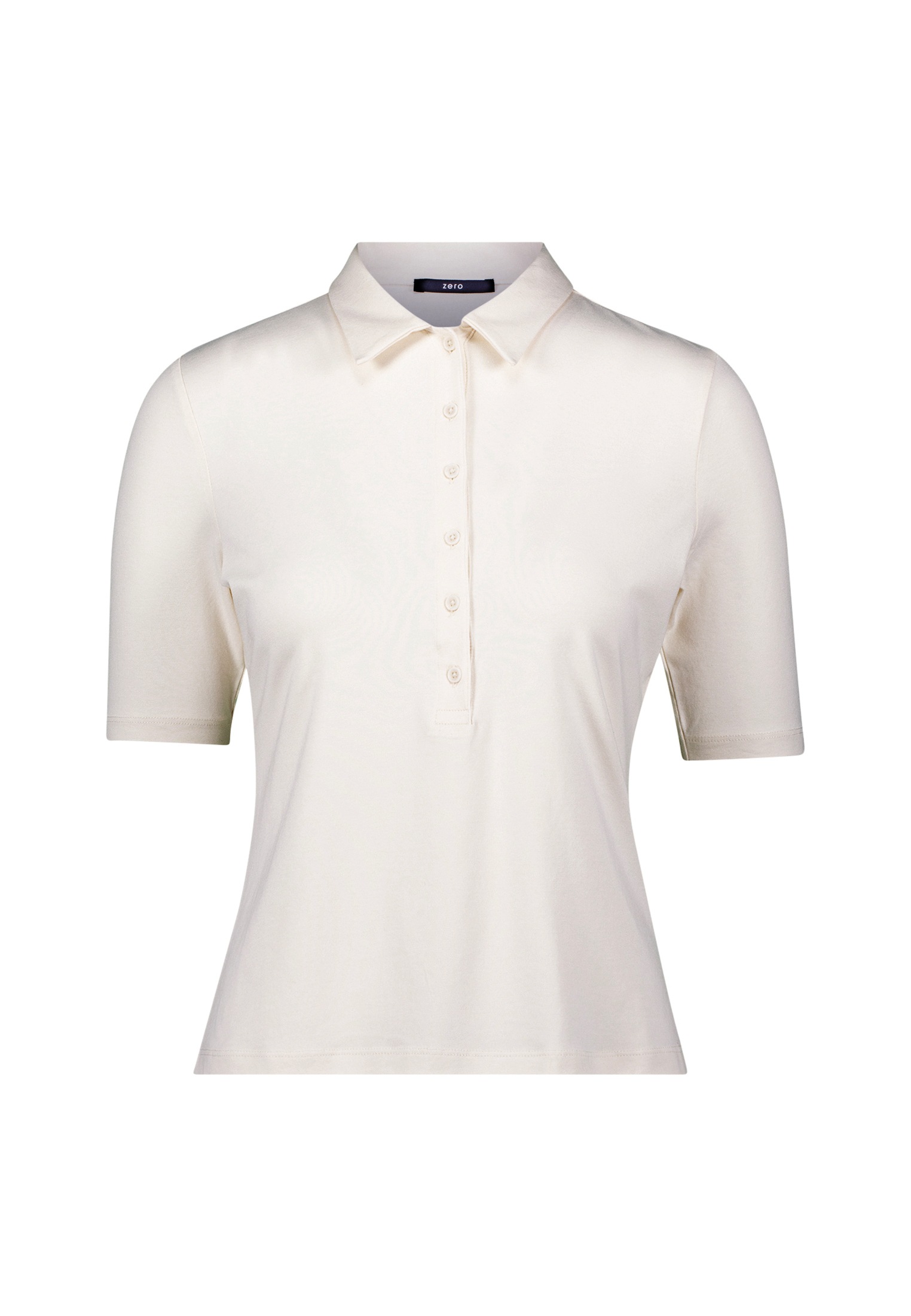 Zero Kurzarmshirt »zero Damen Poloshirt mit Knopfleiste«, (1 tlg.), Knopfleiste