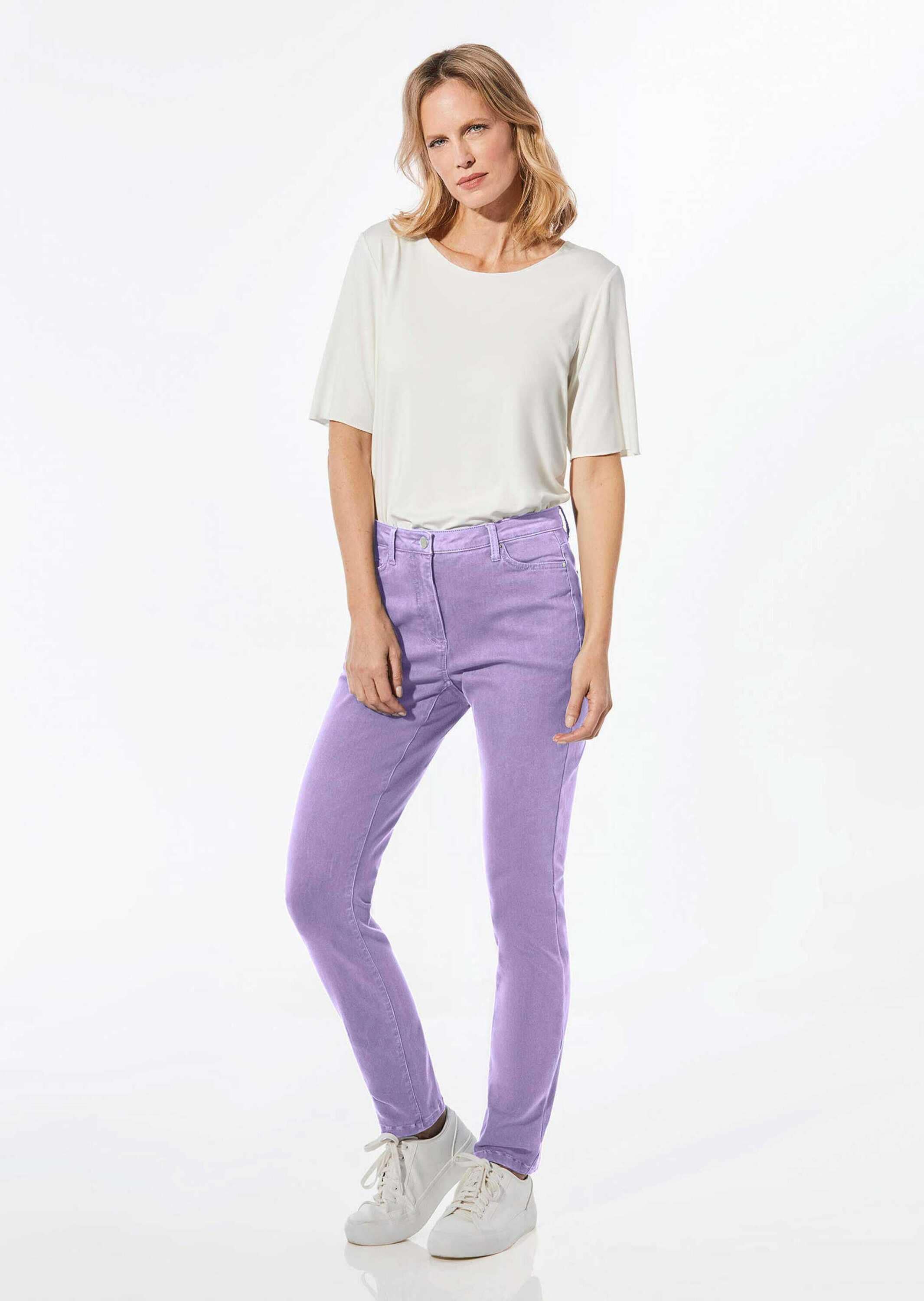 GOLDNER Regular-fit-Jeans »Kurzgröße Lange Freizeithose BELLA mit Formbund« Ohne