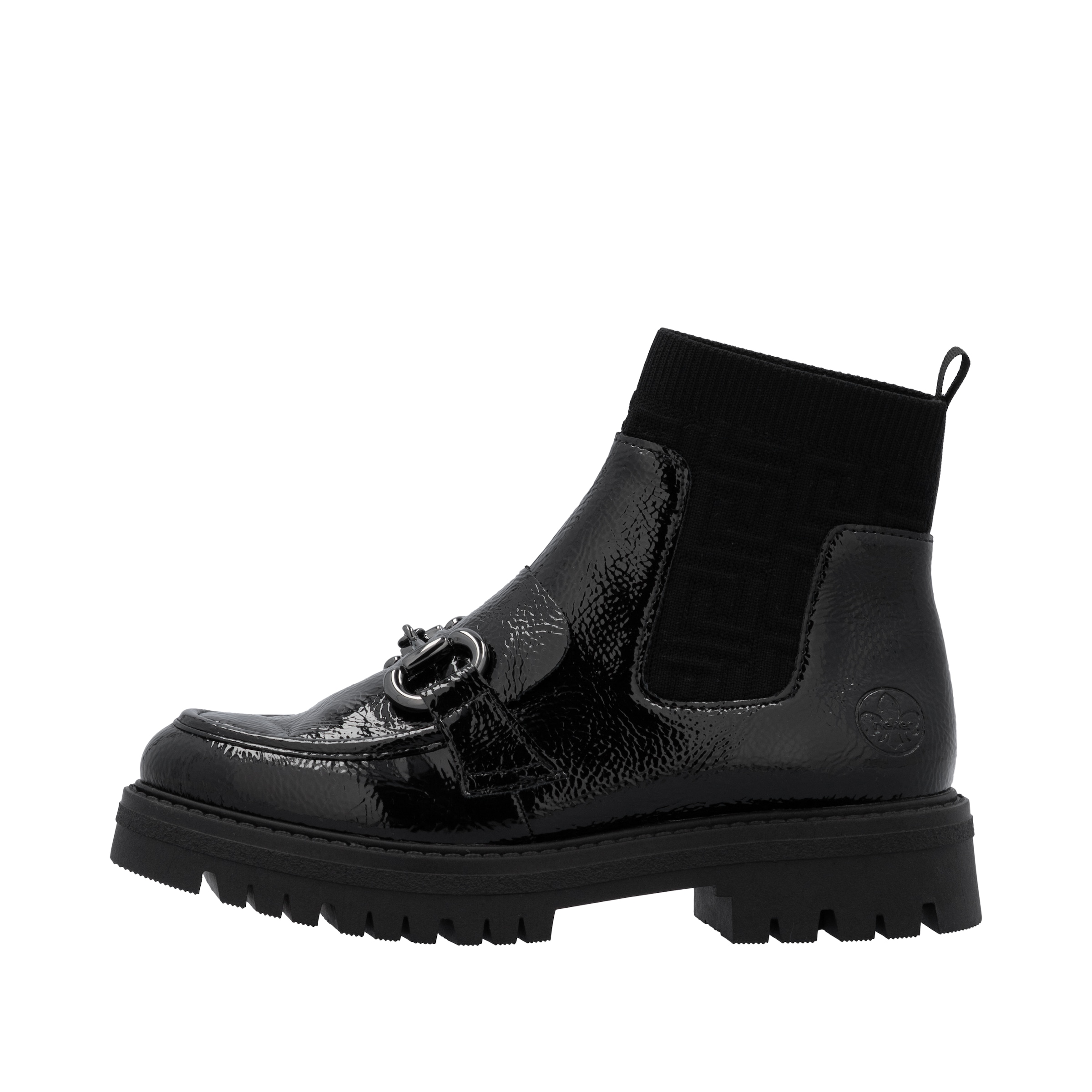 Rieker Schlupfboots, Stiefelette, Plateauboots, Profilsohle, Blockabsatz, zum Schlupfen