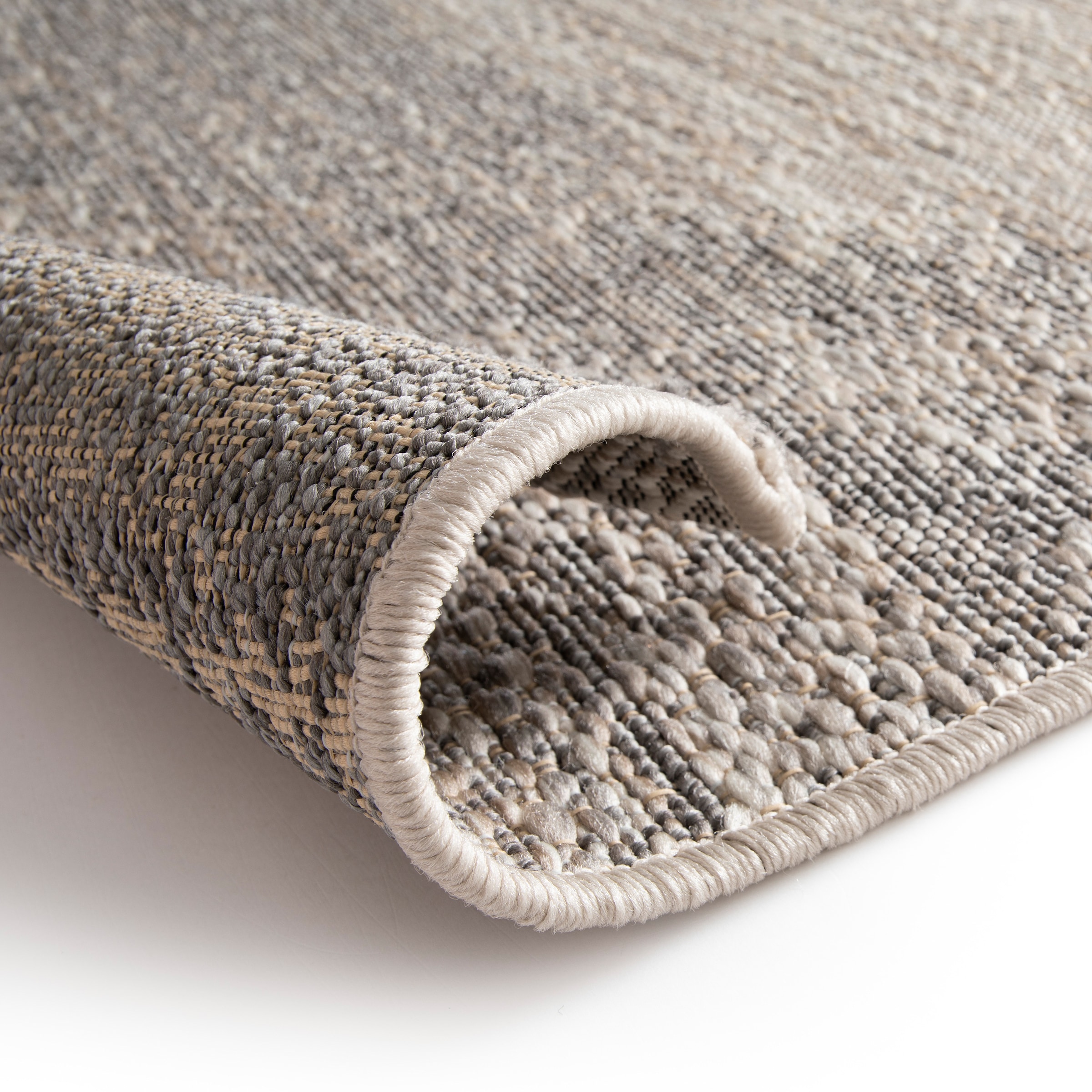Primaflor-Ideen in Textil Teppich »Outdoorteppich MEADOW - Stone, Made in Belgium«, rechteckig, 4 mm Höhe, Flachgewebe, Vintage-Optik, In- und Outdoor geeignet, wasserfest