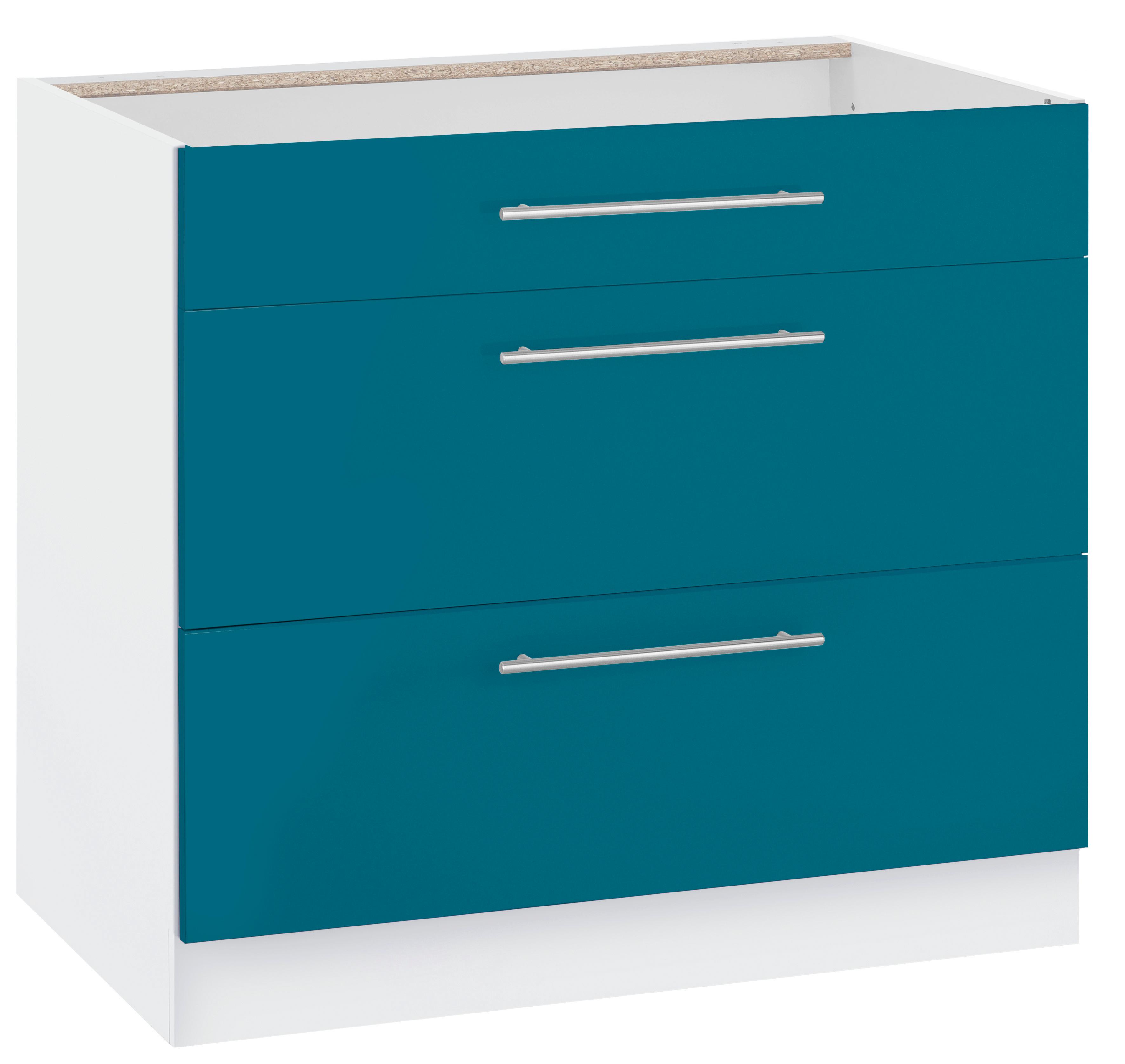 wiho Küchen Unterschrank "Flexi2, Breite 90 cm, Soft-Close Funktion" 1 Schubkasten, 2 Auszüge
