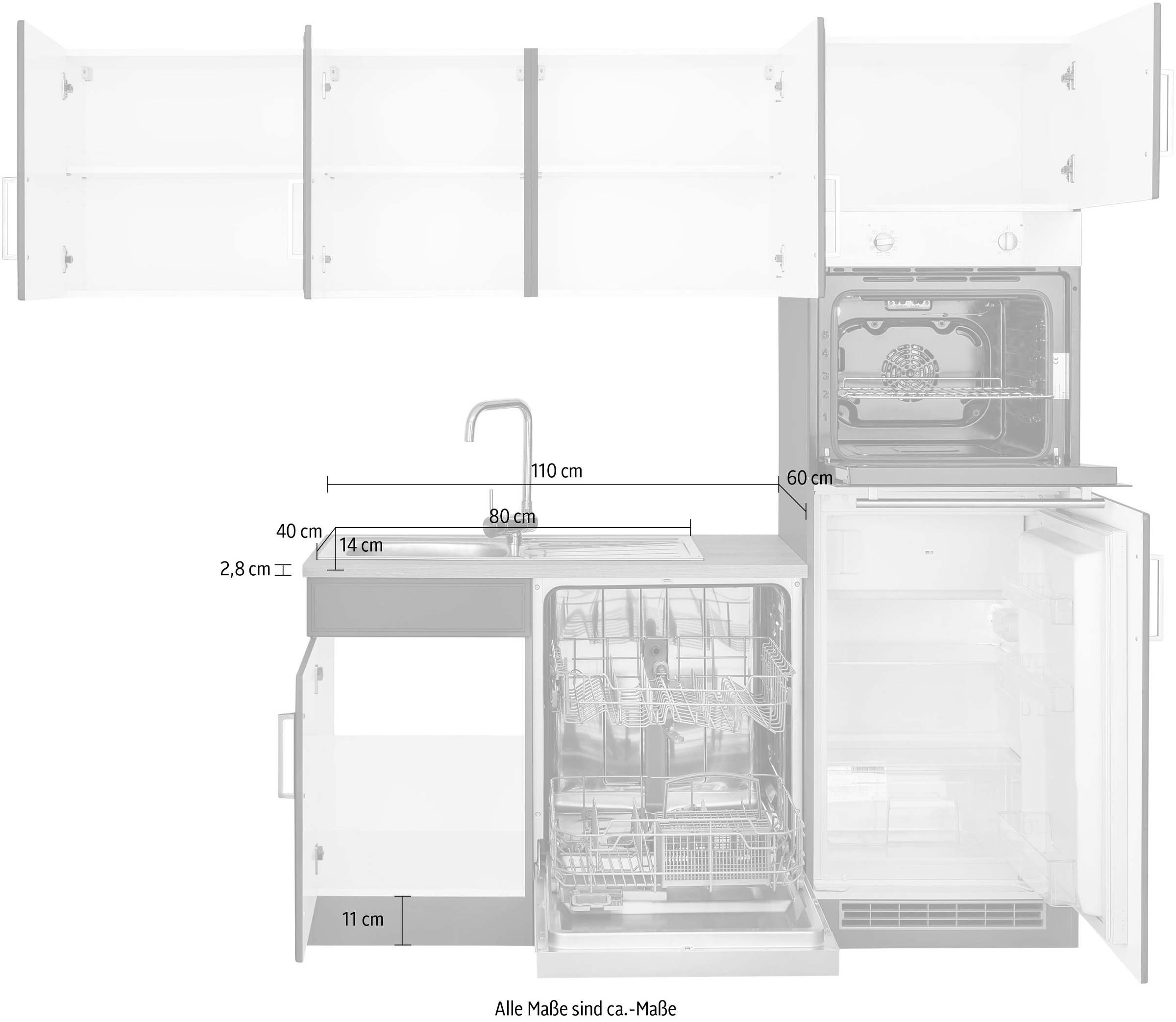 HELD MÖBEL Winkelküche »Stockholm«, Stellbreite 230/170 cm, mit hochwertigen MDF Fronten im Landhaus-Stil