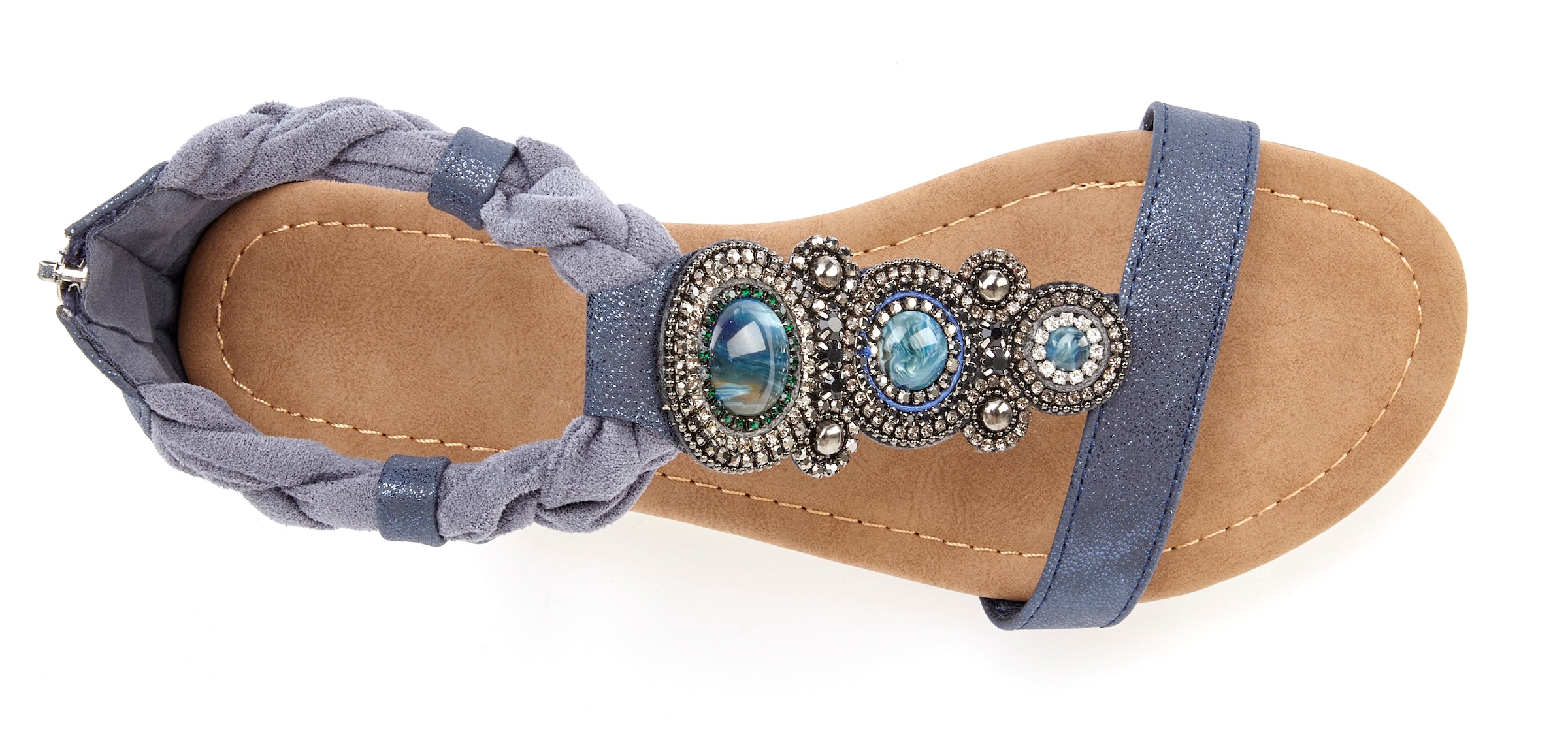 Vivance Sandale »Sandalette, Sommerschuh, offener Schuh«, mit Glitzersteinchen VEGAN