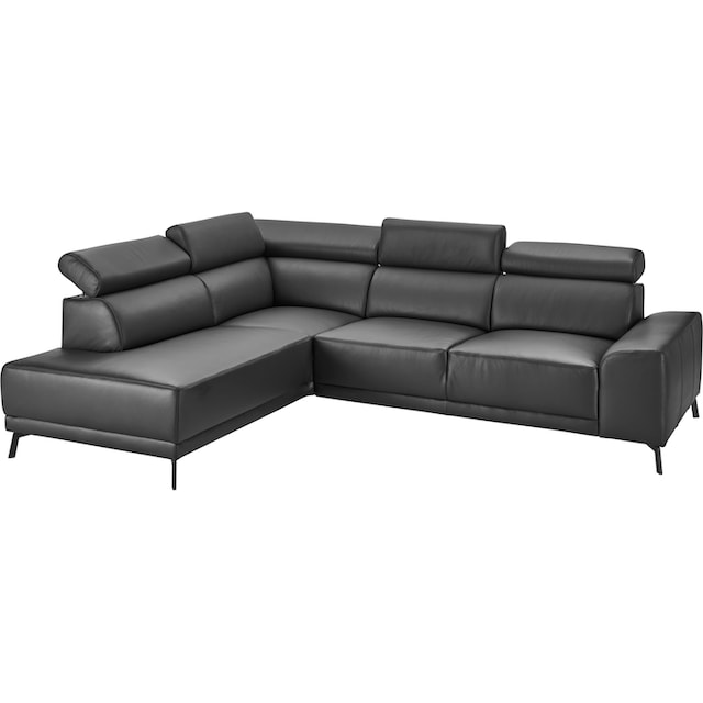 3C Candy Ecksofa »Greve B/T/H: 249/209/79 cm«, wahlweise mit motorischem  Sitzvorzug, manuelle Kopfteilverstellung | BAUR