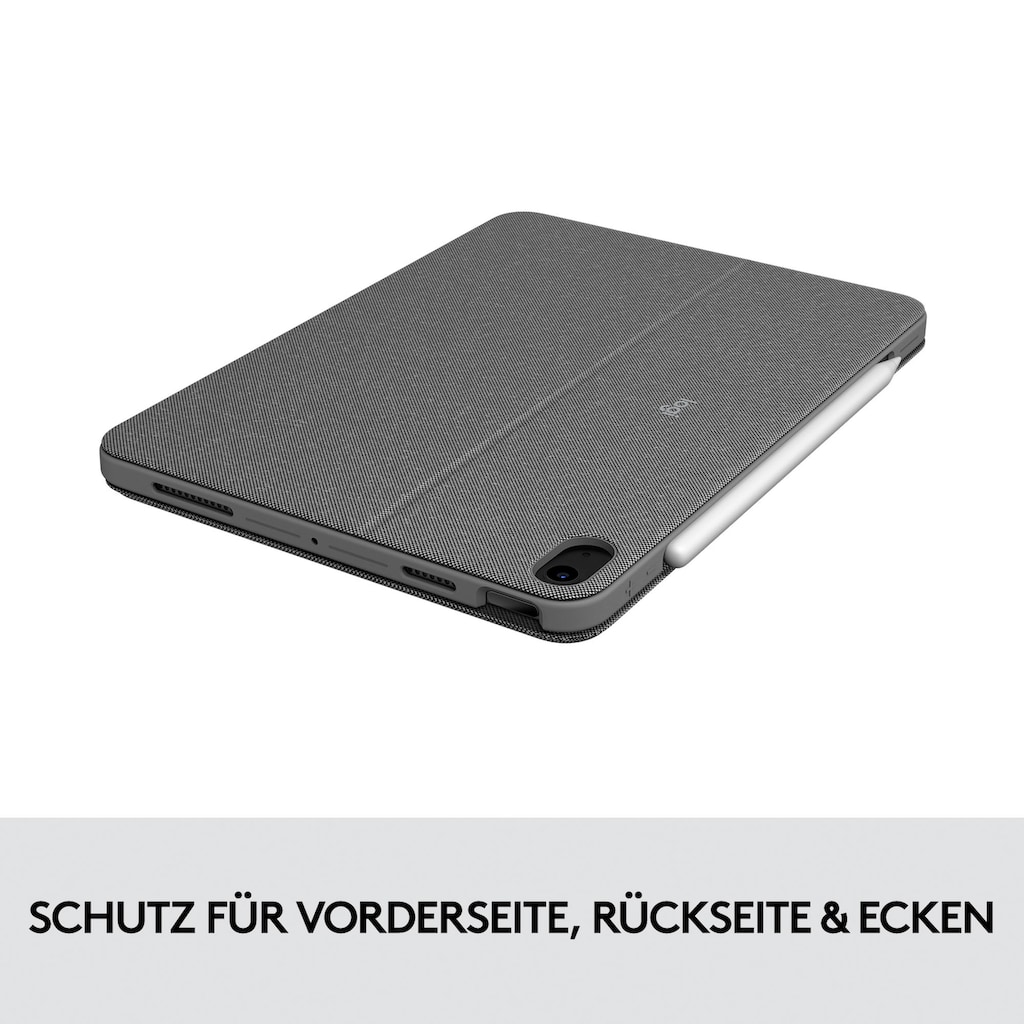 Logitech iPad-Tastatur »Combo Touch iPad Air (4. Gen - 2020) Keyboard Case«, (ausklappbare Füße-Multimedia-Tasten)