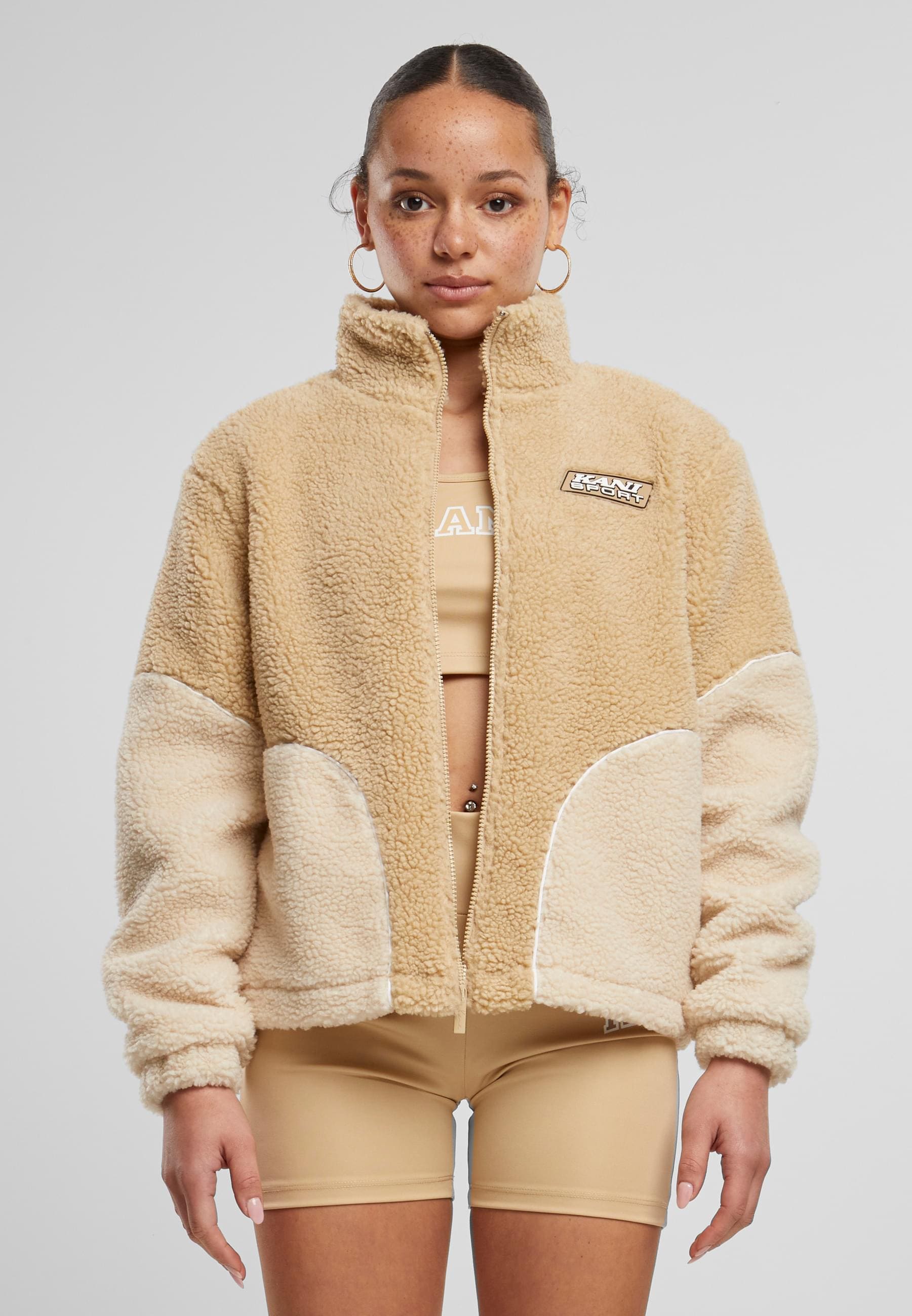 Karl Kani Trainingsjacke »Karl Kani Karl Kani Sport Patch Teddy Block Trackjacket«, (1 St.), ohne Kapuze