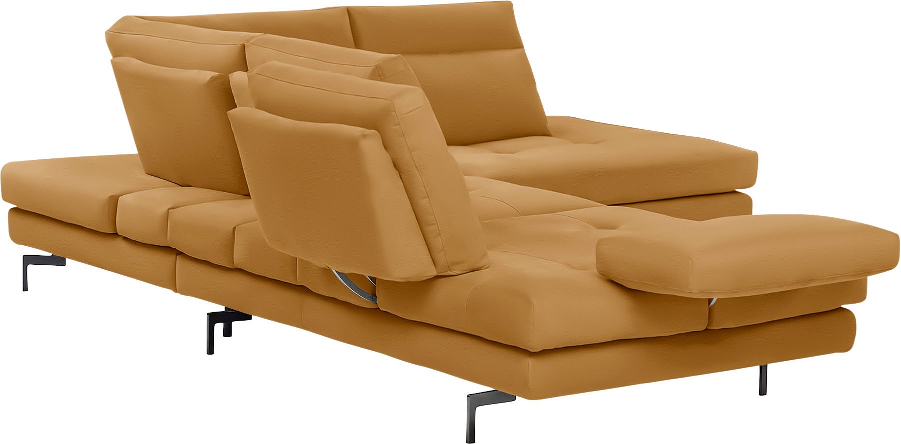 CALIA ITALIA Ecksofa »Toby Wing, L-Form, Designsofa mit sensationellem Sitzkomfort«, Sitztiefenverstellung, funktionale Ecke, Füße in schwarz matt