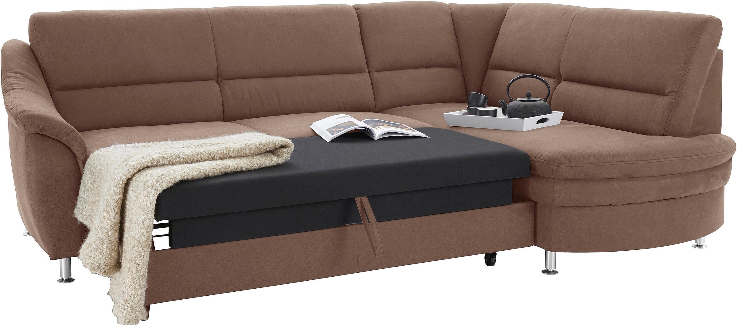 sit&more Ecksofa »Cardoso L-Form«, mit Federkern, wahlweise mit Bettfunktion und Schubkasten