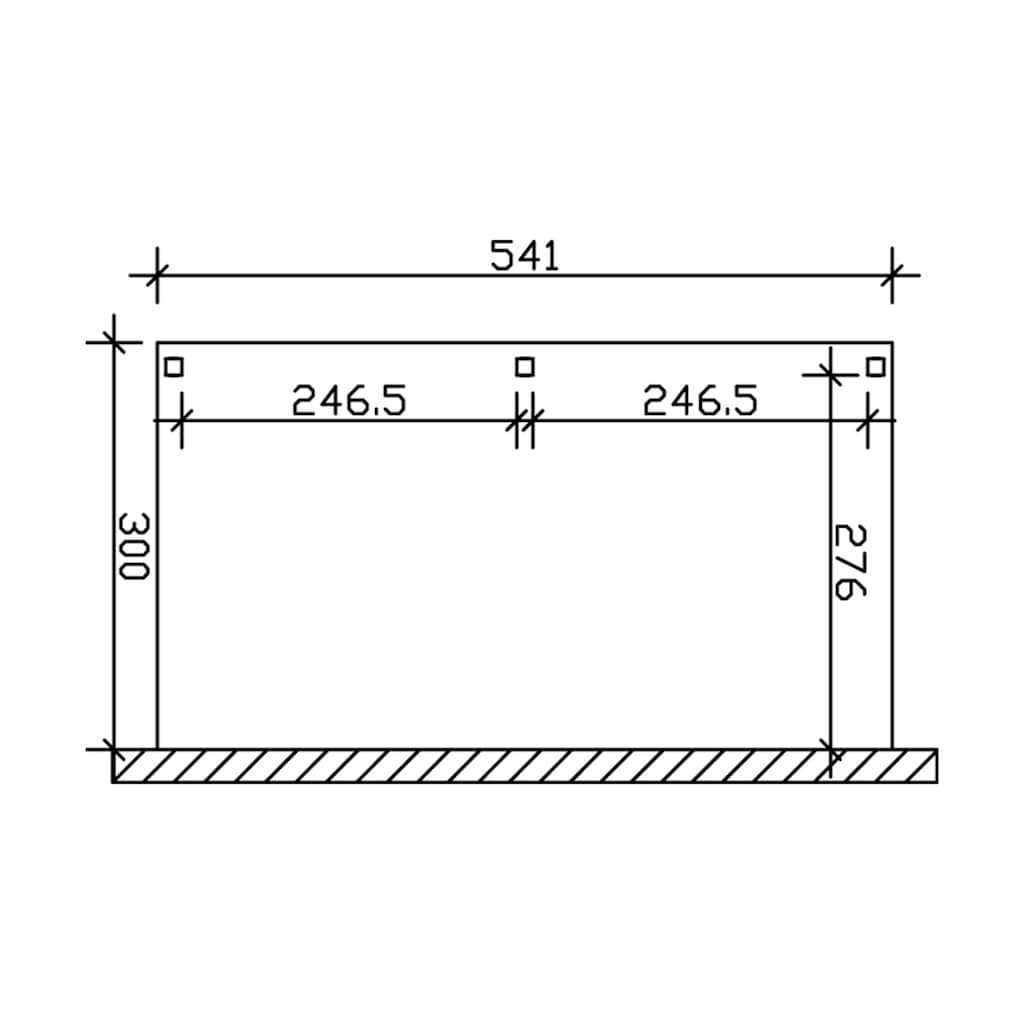 Skanholz Anlehncarport »Vogtland«, Leimholz-Nordisches Fichtenholz, 276 cm, hellbraun