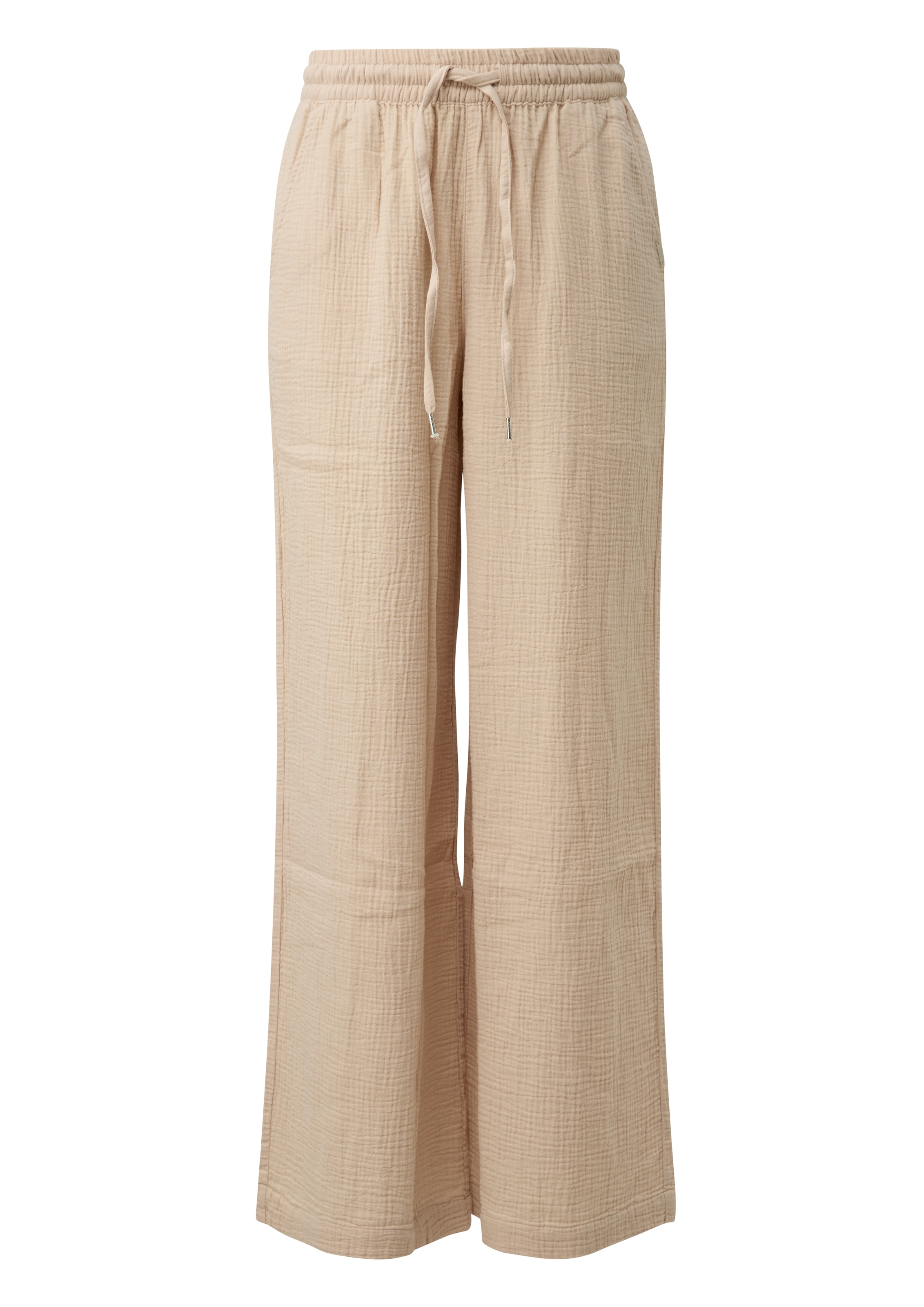 QS Stoffhose  mit Gummizug und weitem Bein