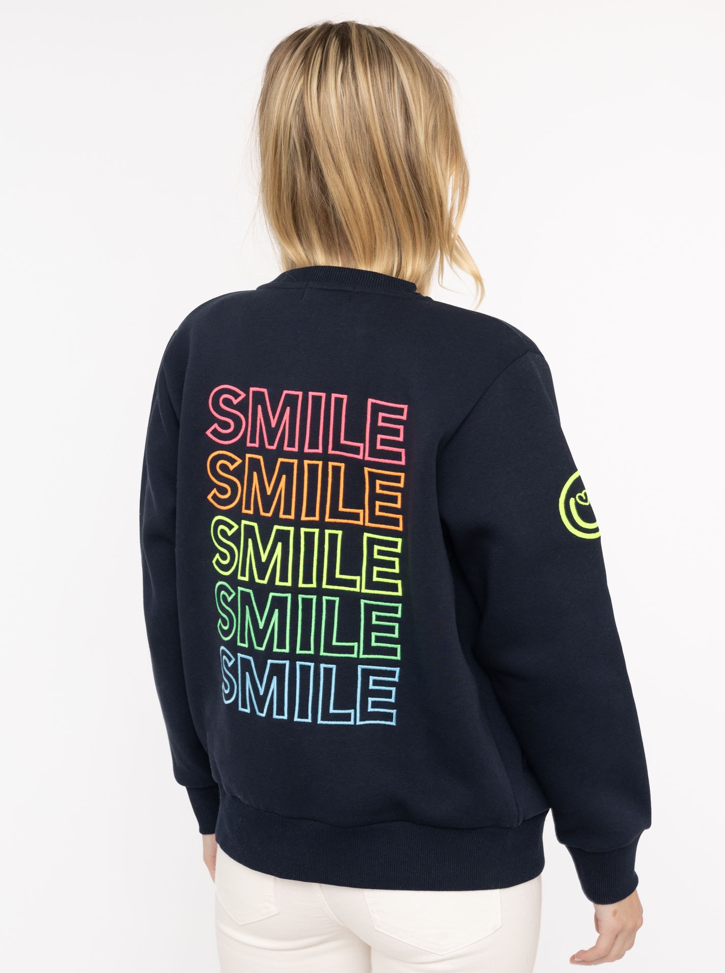 Zwillingsherz Sweatjacke ""Smile Regenbogen"" mit Reißverschluss, Rippbündc günstig online kaufen