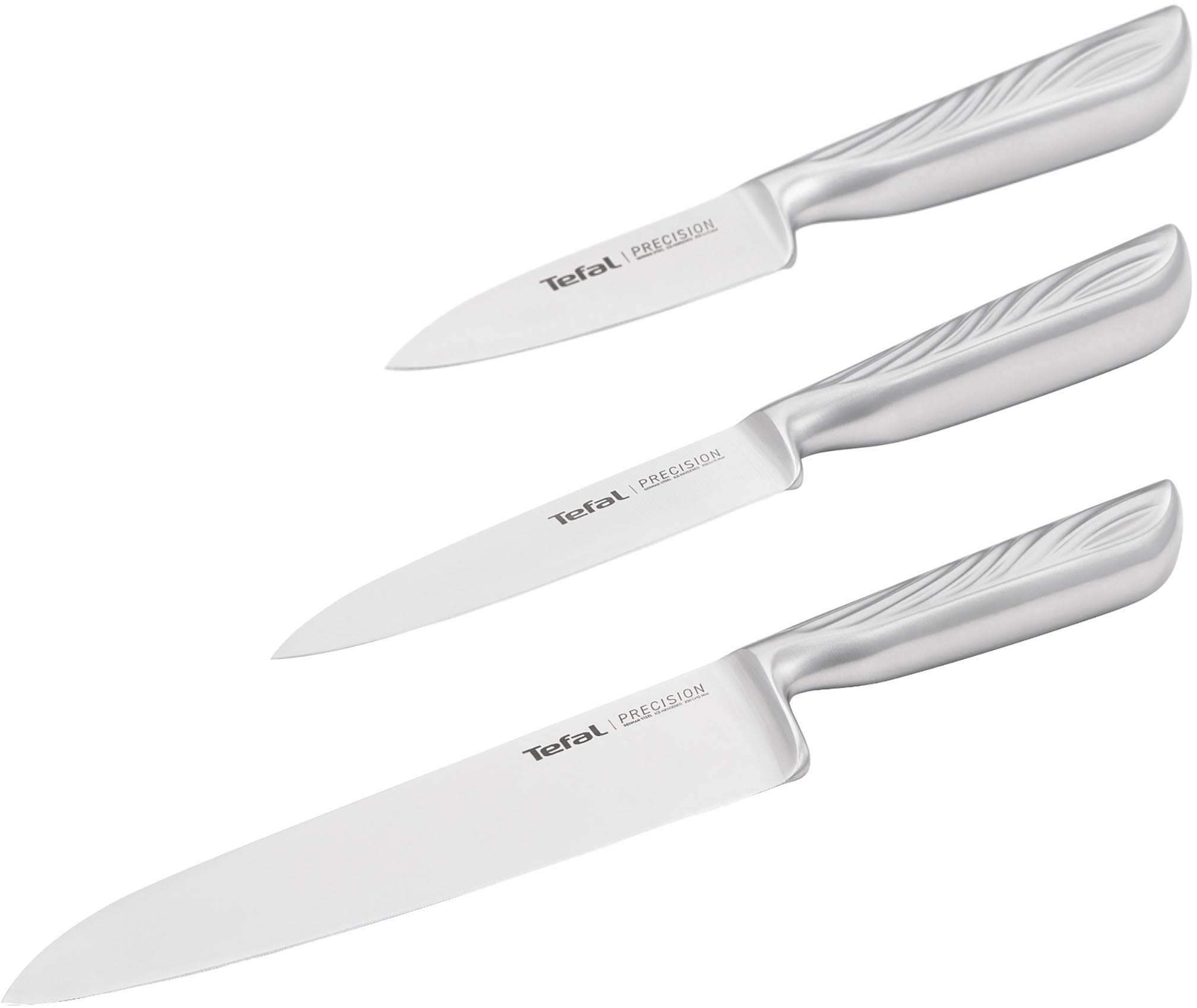 Tefal Messer-Set »Precision«, (Set, 3 tlg.), hohe Schnittpräzision, langlebig, ergonomischer Griff, Wellenmuster