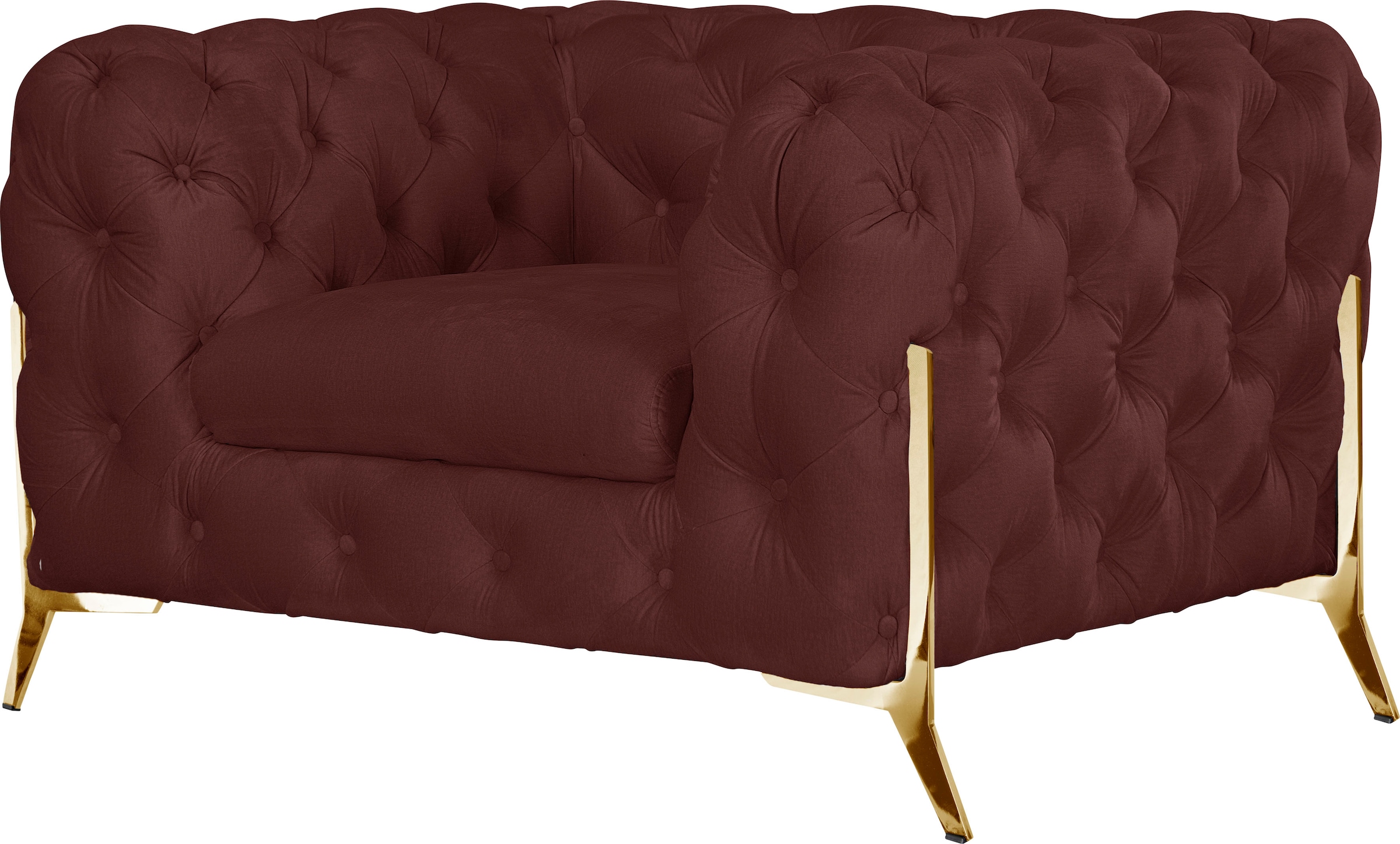 Leonique Chesterfield-Sessel »Amaury Sessel«, aufwändige Knopfheftung, moderne Chesterfield Optik, Fußfarbe wählbar