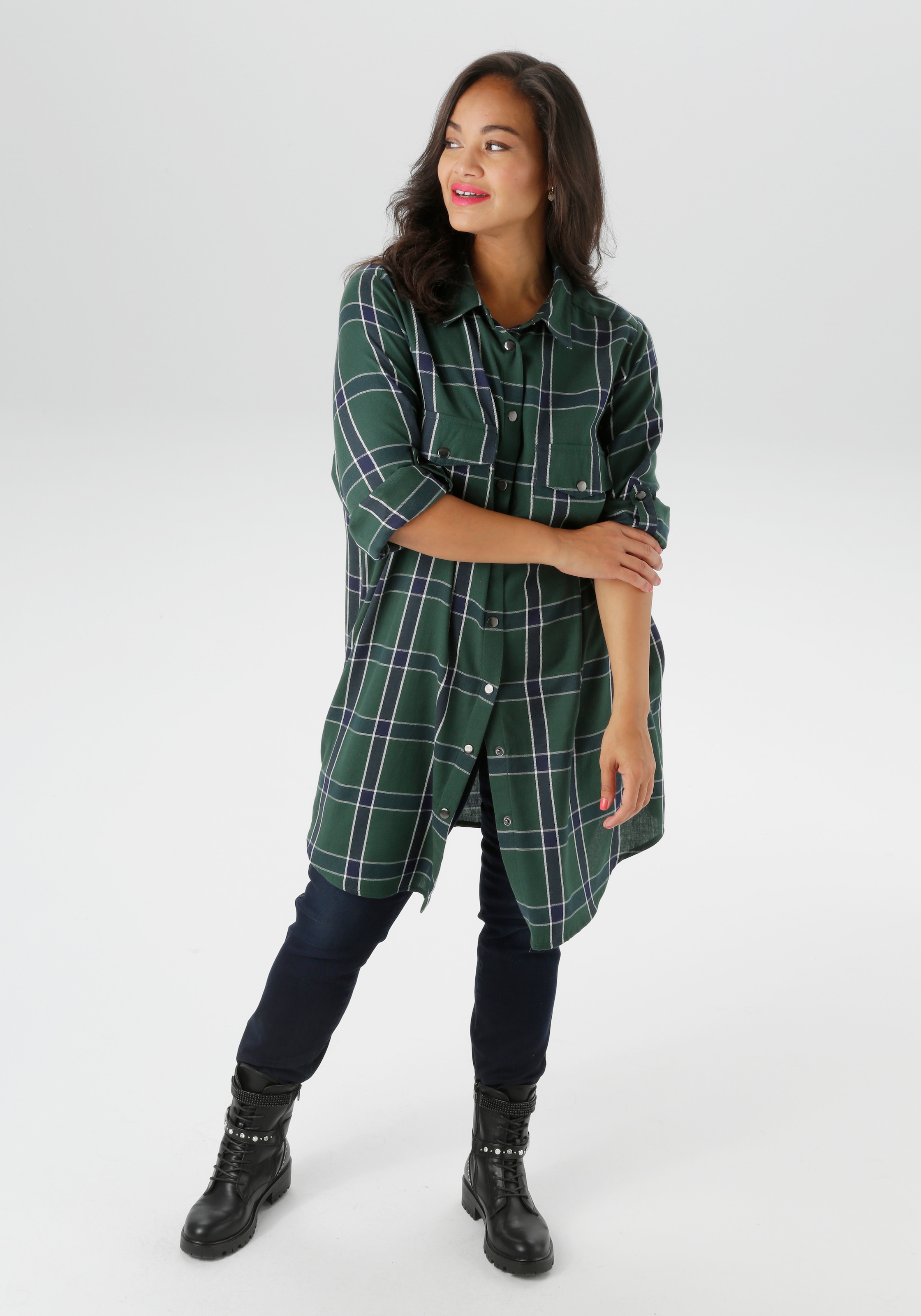 Aniston PLUS Karobluse, in trendigen Karodessin - NEUE KOLLEKTION günstig online kaufen