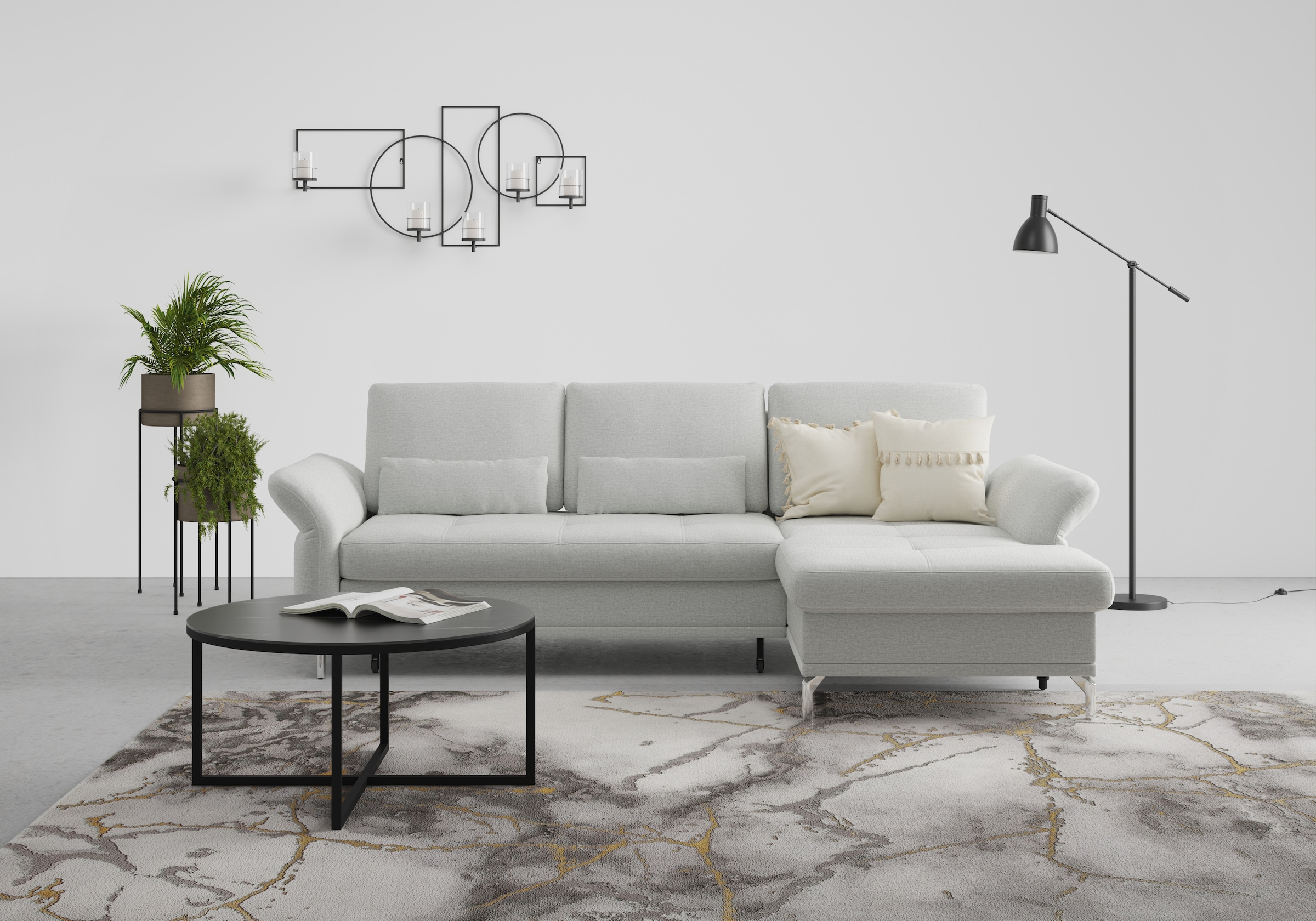 Home affaire Ecksofa "Palm Beach L-Form" Federkern, mit Sitztiefenverstellu günstig online kaufen