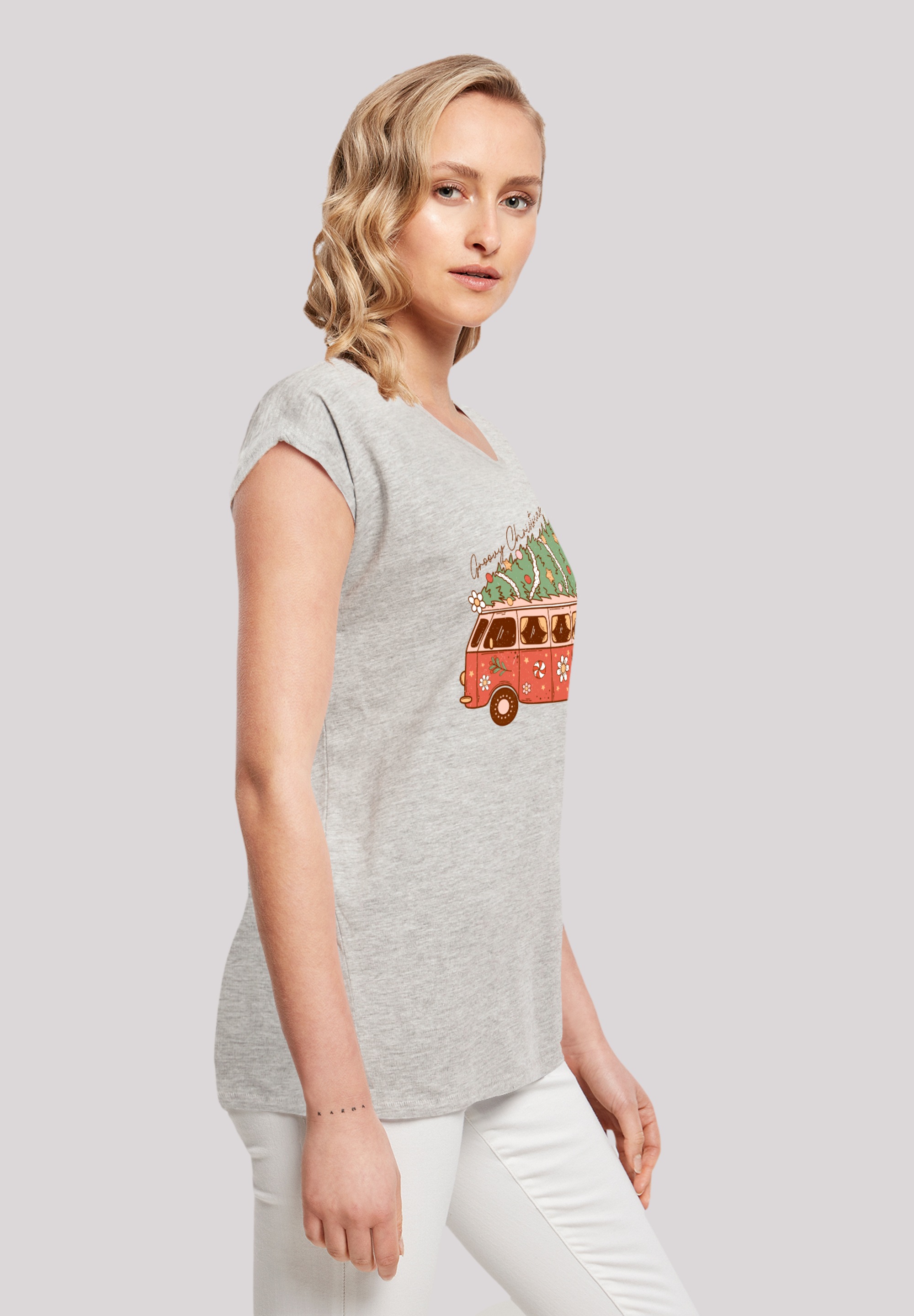 F4NT4STIC T-Shirt »Groovy Weihnachten Camper Van«, Premium Qualität, Weihnachts-Kollection