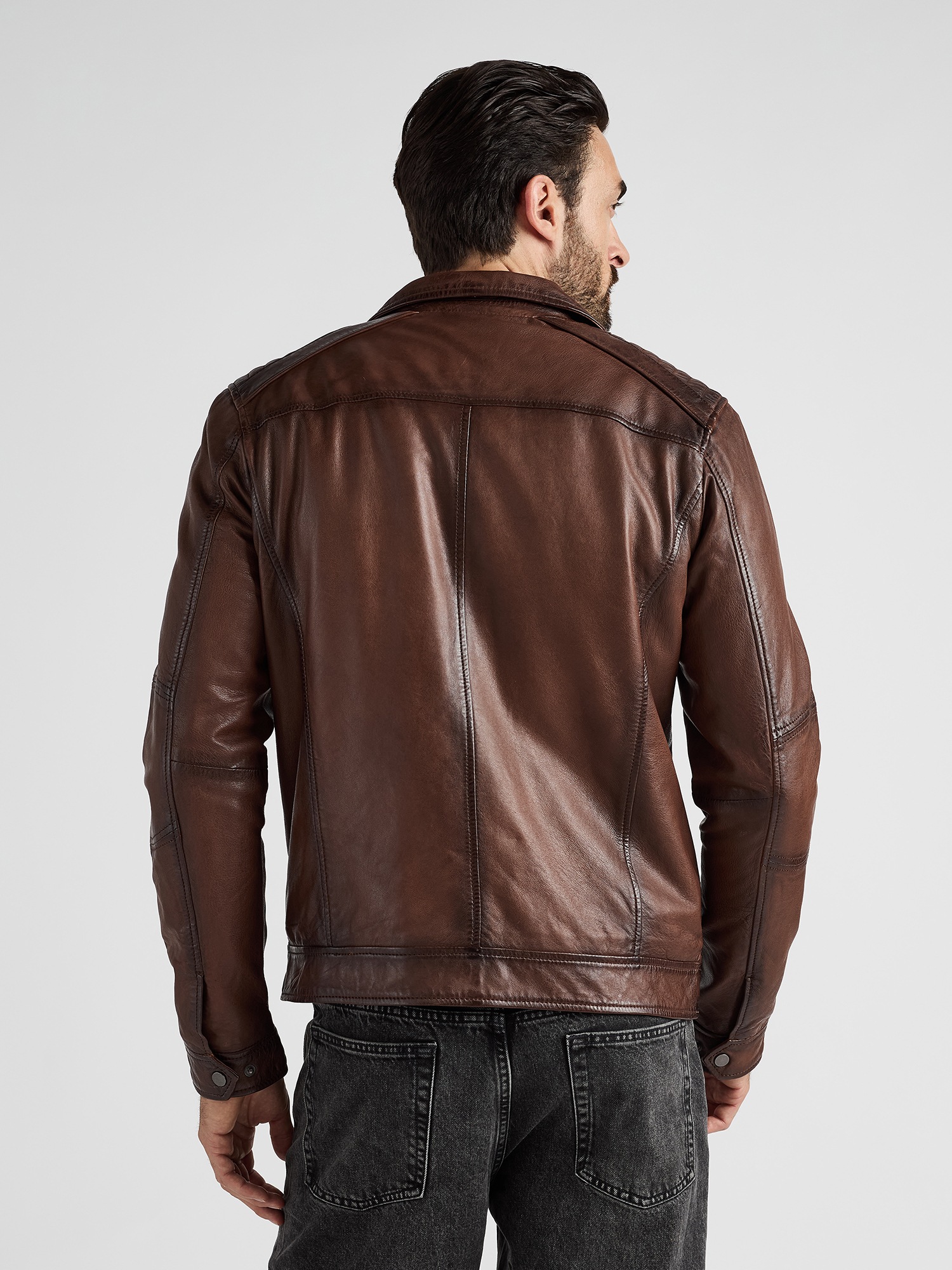 JCC 31020351 Veste en Cuir Homme Cognac Taille 48 3