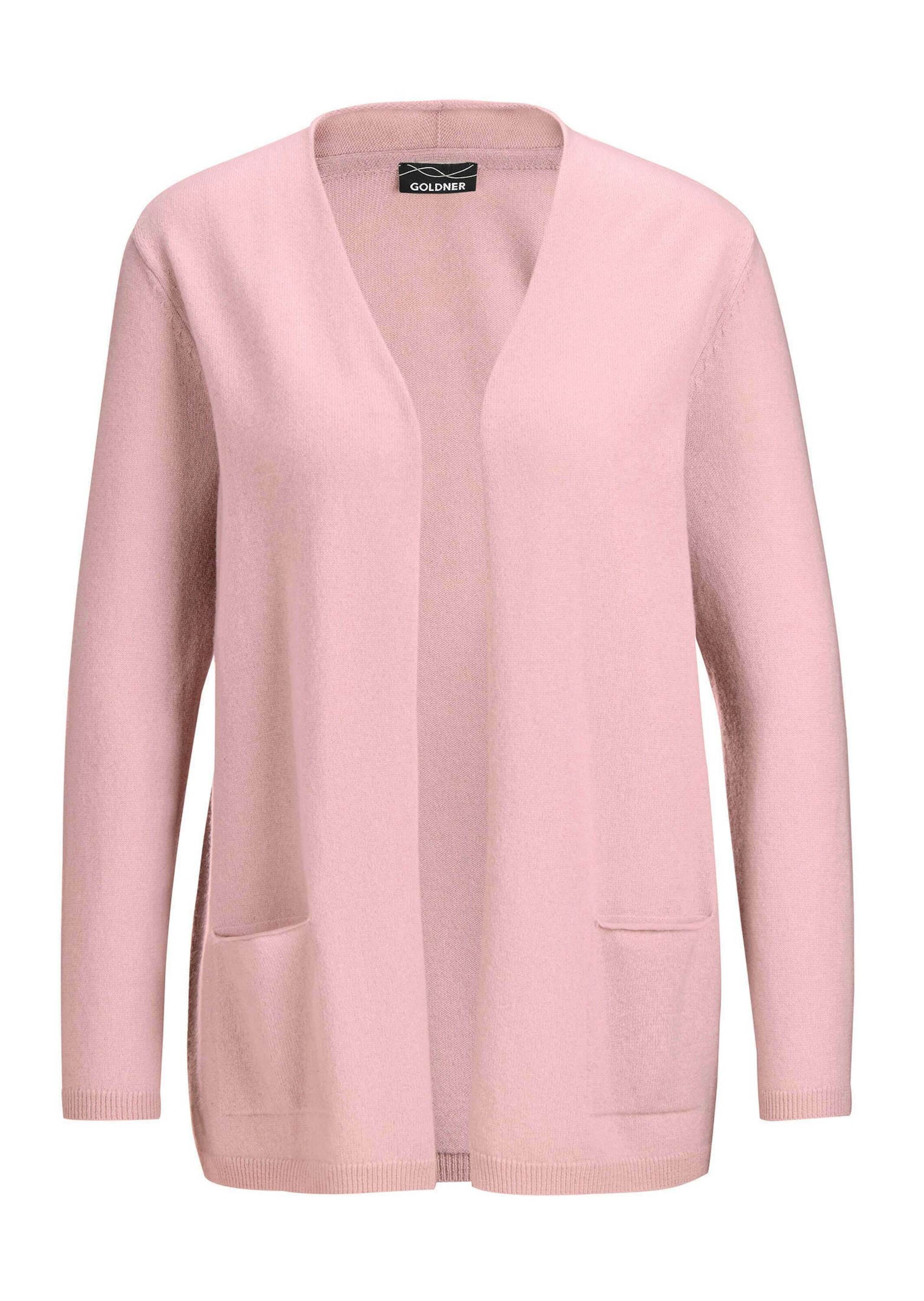 GOLDNER "Cardigan in langer offener Form" Aufwendig in Form gestrickt