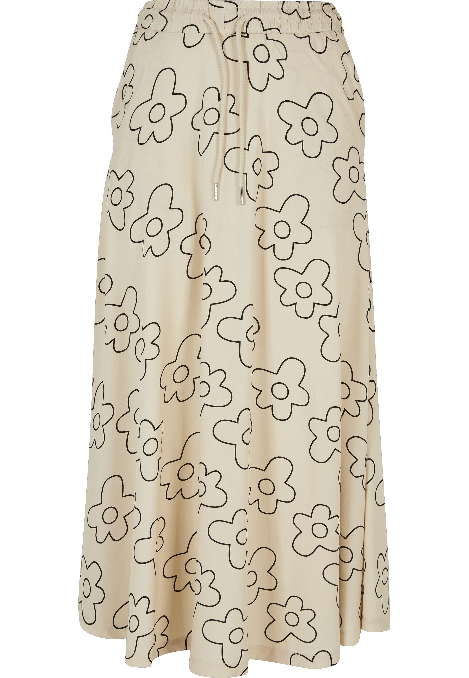 URBAN CLASSICS Jerseyrock »Urban Classics Damen Ladies Viscose Midi Skirt« 1 Stk.
