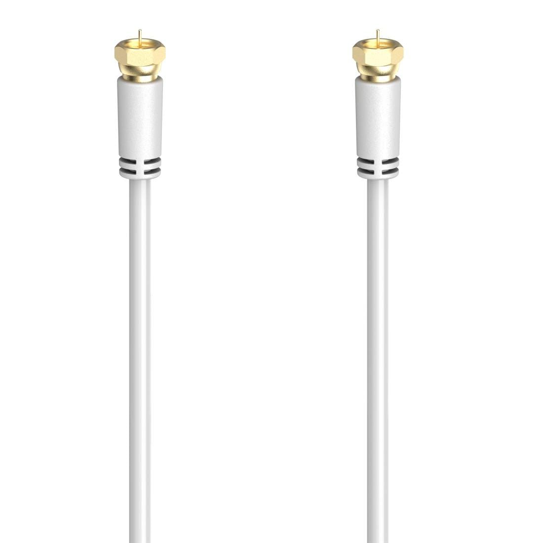 Hama SAT-Kabel »SAT-Anschlusskabel,F-Stecker -F-Stecker,1,5 - 5m vergoldet 100 dB,Weiß«, 300 cm