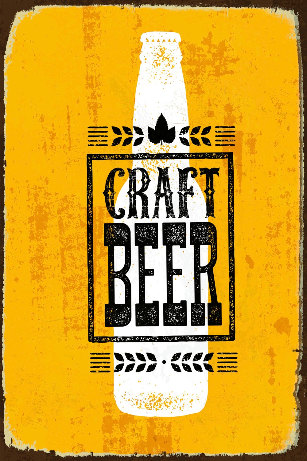 queence Metallbild »Craft Beer« Getränke | Schriftzug | Schriftzüge 1 Stk. tlg. Stahlschilder