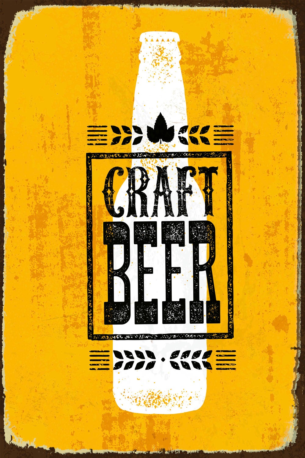 queence Metallbild "Craft Beer", Schriftzüge-Schriftzug-Getränke, (1 St.), günstig online kaufen