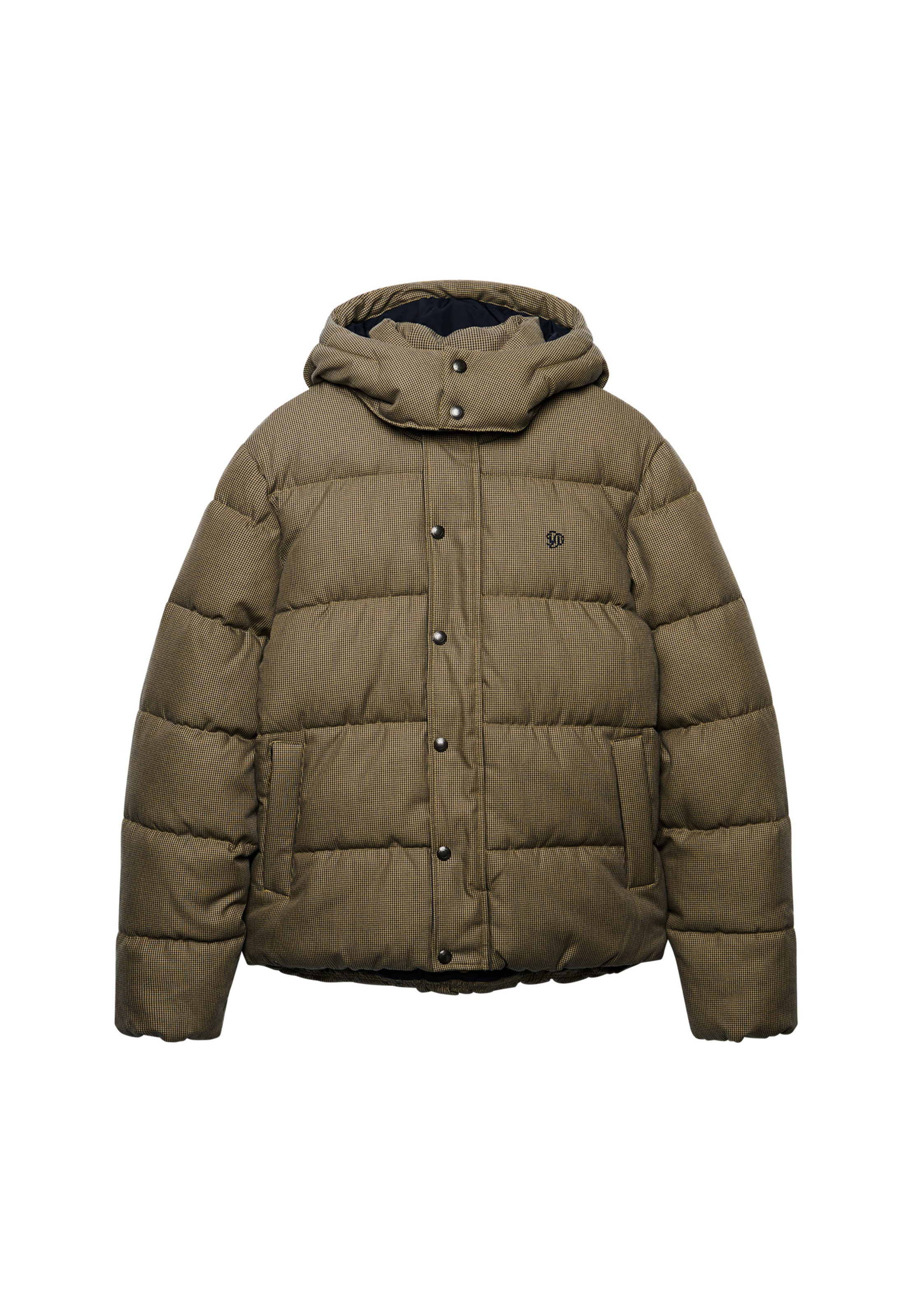 Superdry Steppjacke »PREMIUM HOOD CHECK PUFFER JKT« mit Kapuze Materialmix, relaxed fit