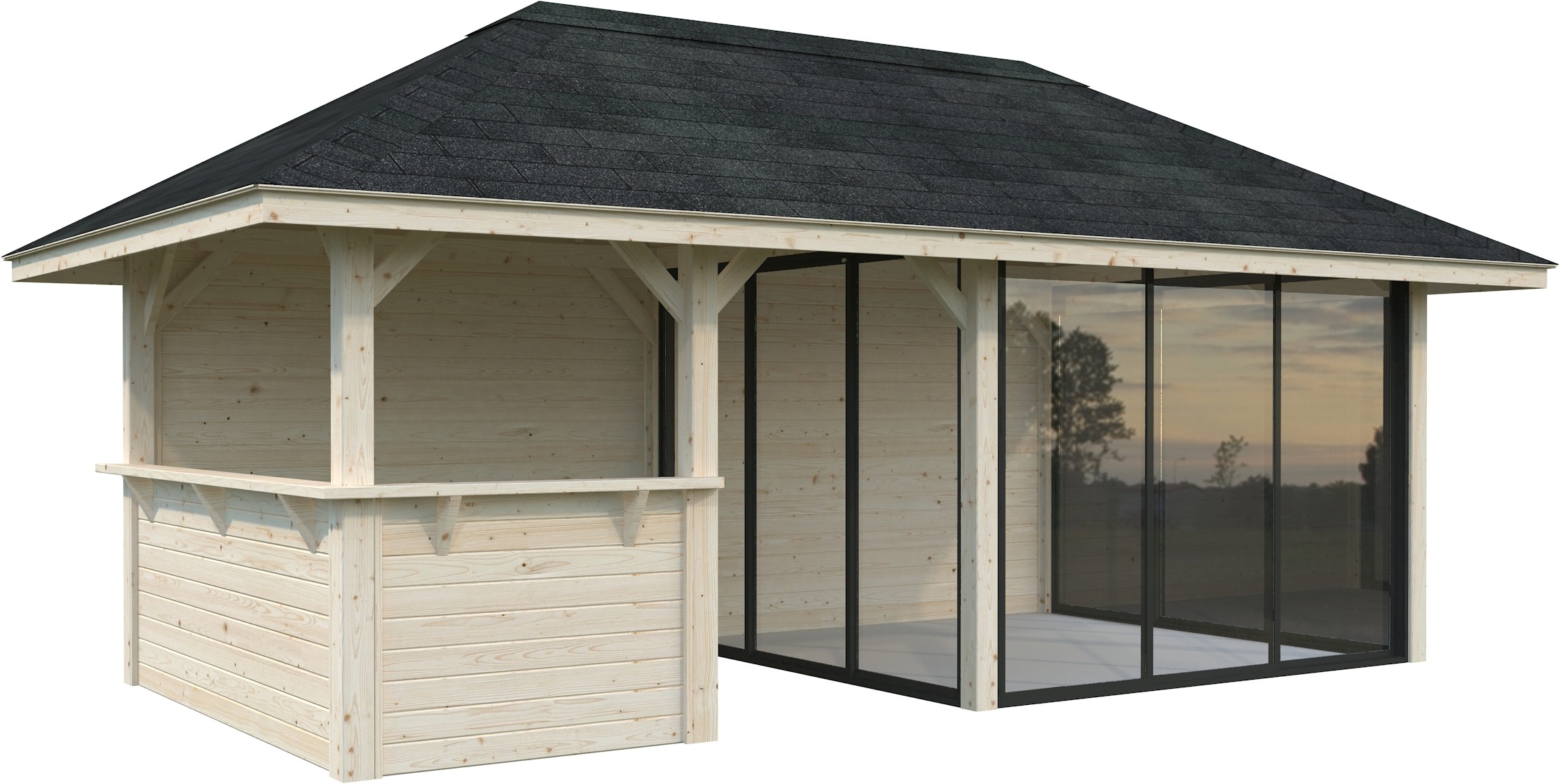 Palmako Gartenhaus »Bianca 16,6 m², Set 508 Slide Plus«